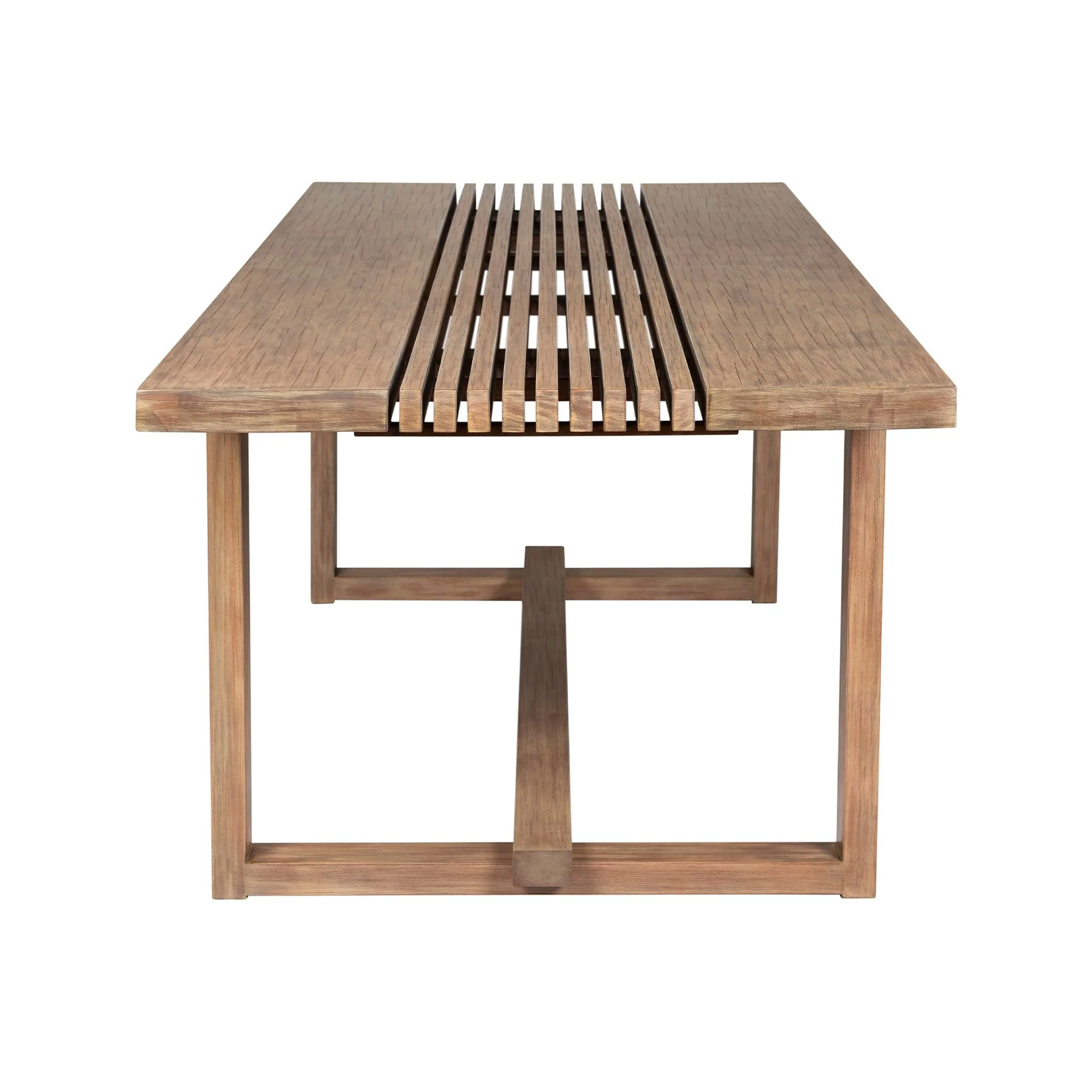 Vivid Outdoor Patio Dining Table in Light Eucalyptus Wood - Image 3