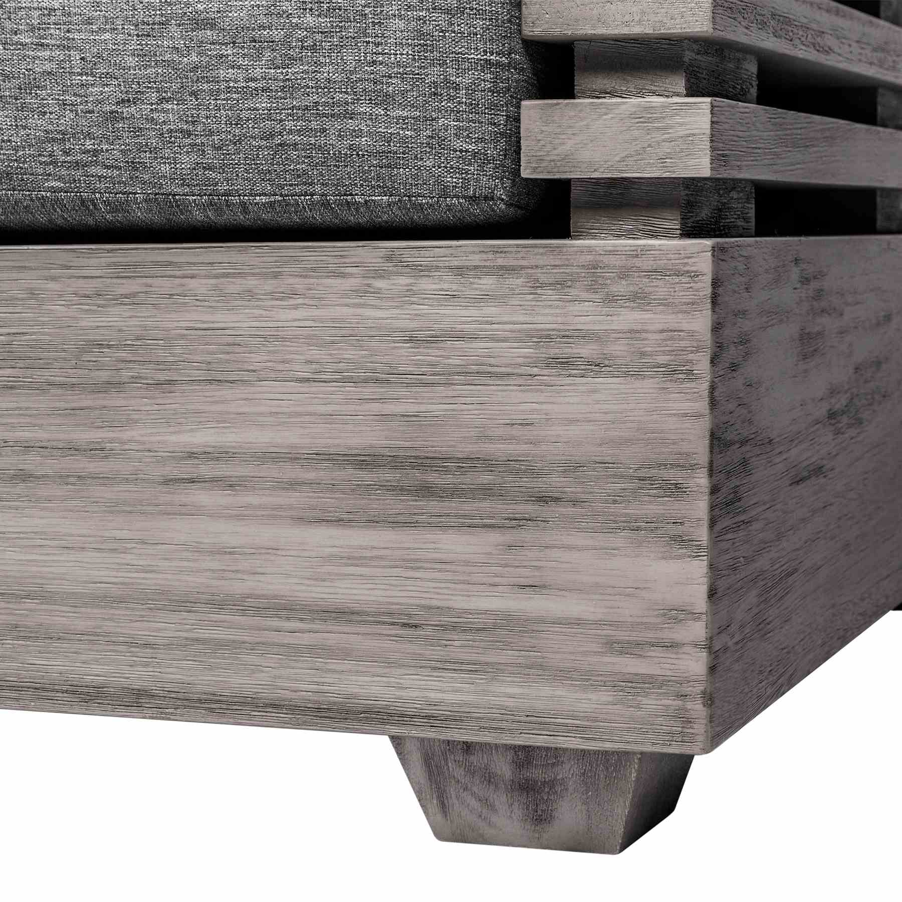 Vivid Outdoor Patio Sofa in Gray Eucalyptus Wood with Gray Olefin Cushions - Image 8