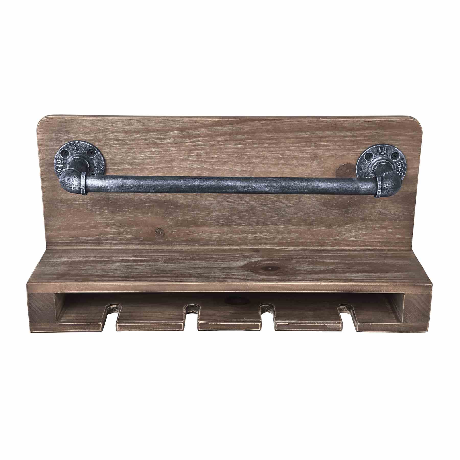 Vox Industrial Wine Rack in Industrial Gray and Pine Wood - Image 4