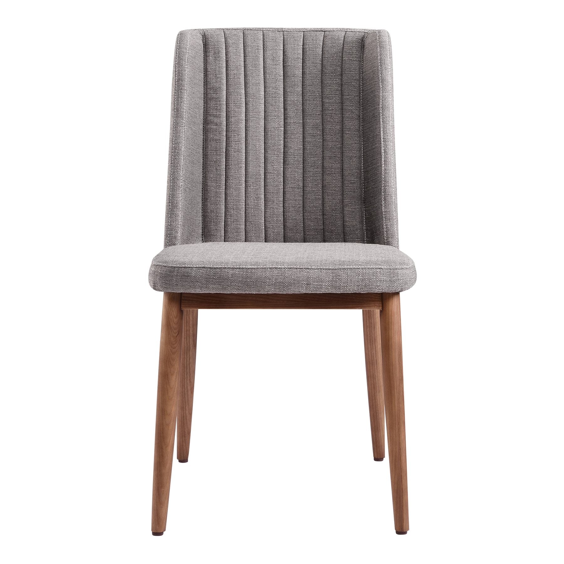Wade Mid-Century Dining Chair in Walnut Finish and Gray Fabric - Set of 2 - Image 2