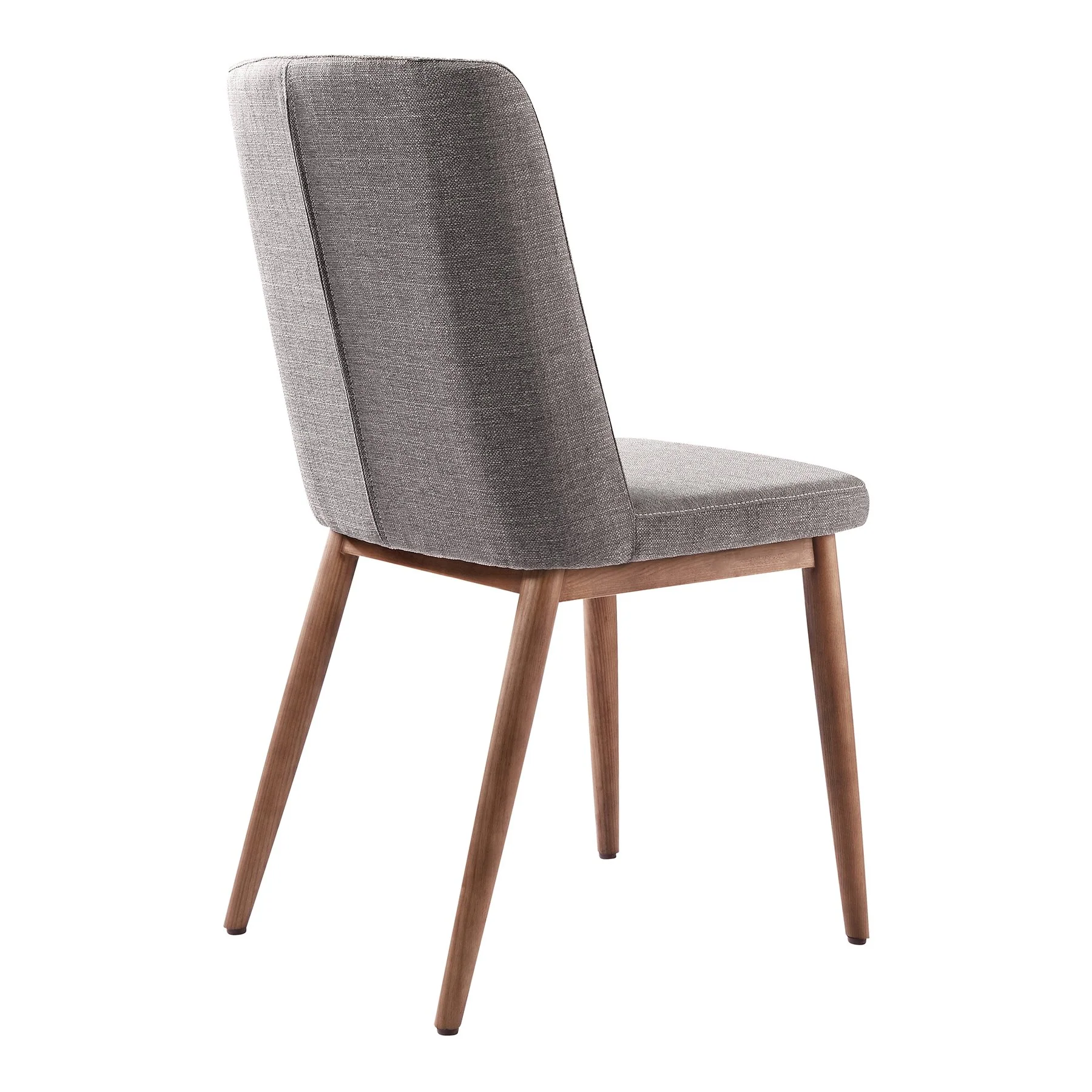 Wade Mid-Century Dining Chair in Walnut Finish and Gray Fabric - Set of 2 - Image 3
