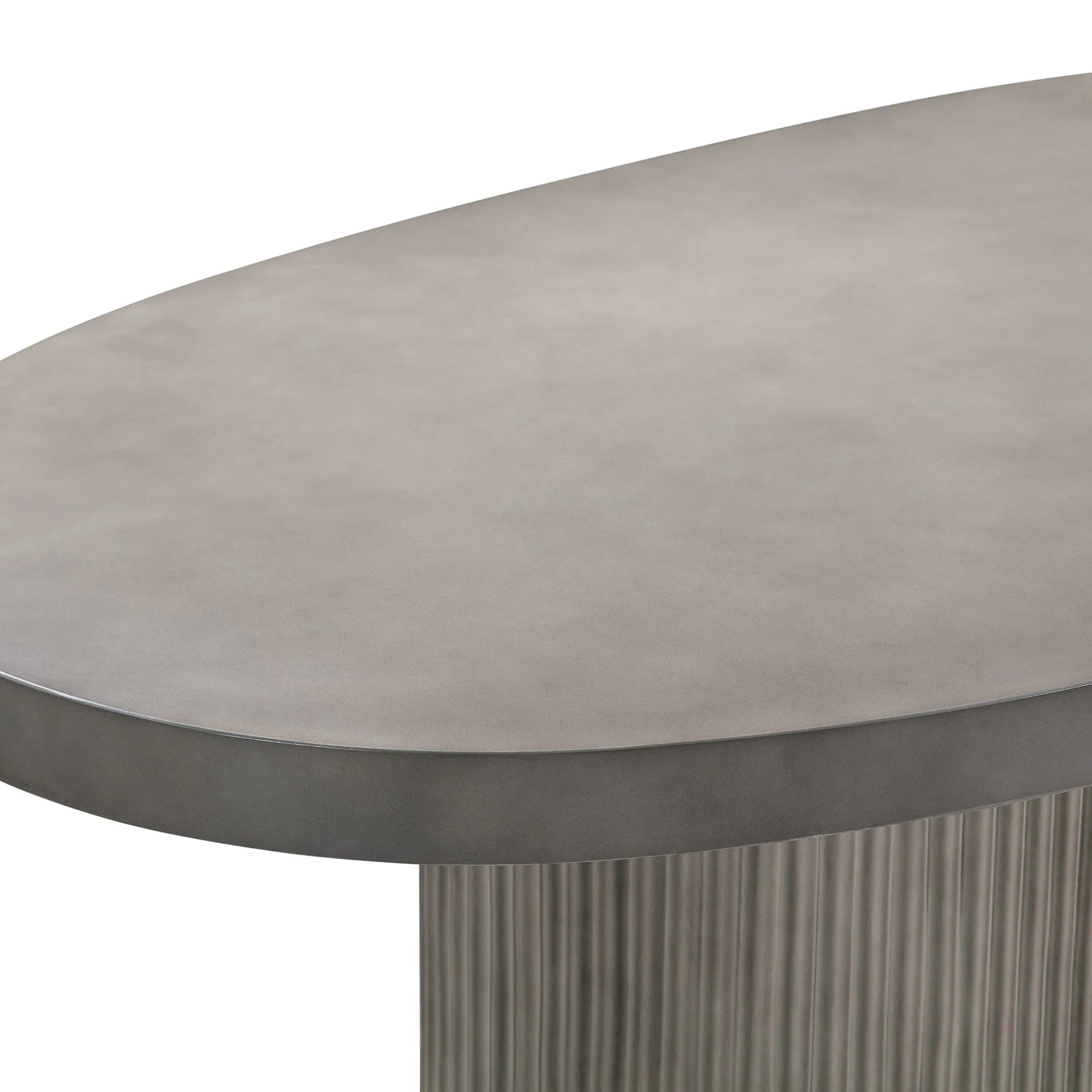Wave Oval Dining Table in Gray Concrete - Image 4