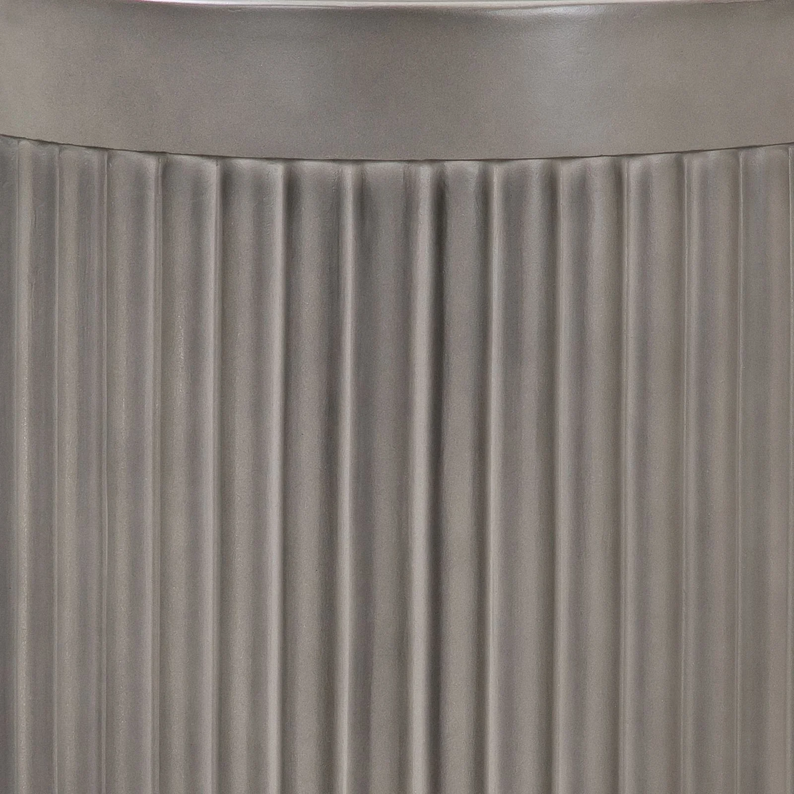 Wave Round Indoor or Outdoor Accent Stool End Table in Gray Concrete - Image 5
