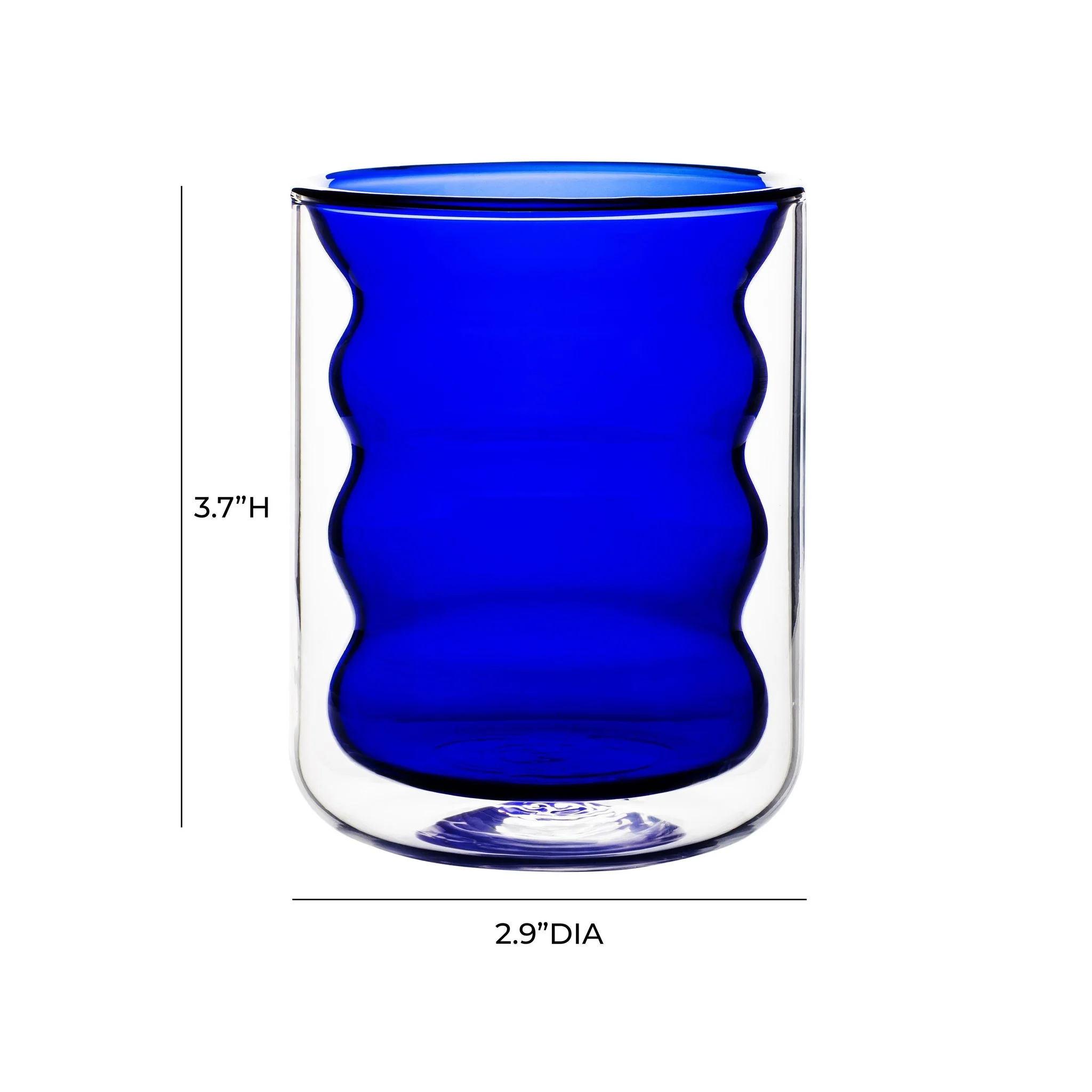 Waves Blue Water Glass - Set of 4 - Image 6