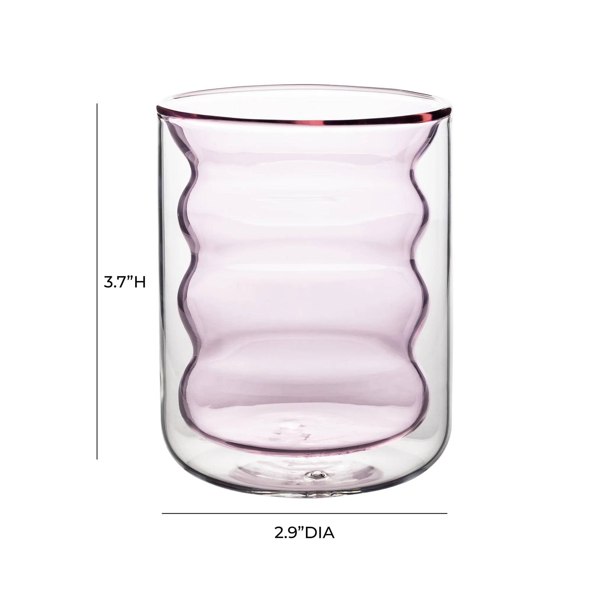 Waves Blush Water Glass - Set of 4 - Image 6
