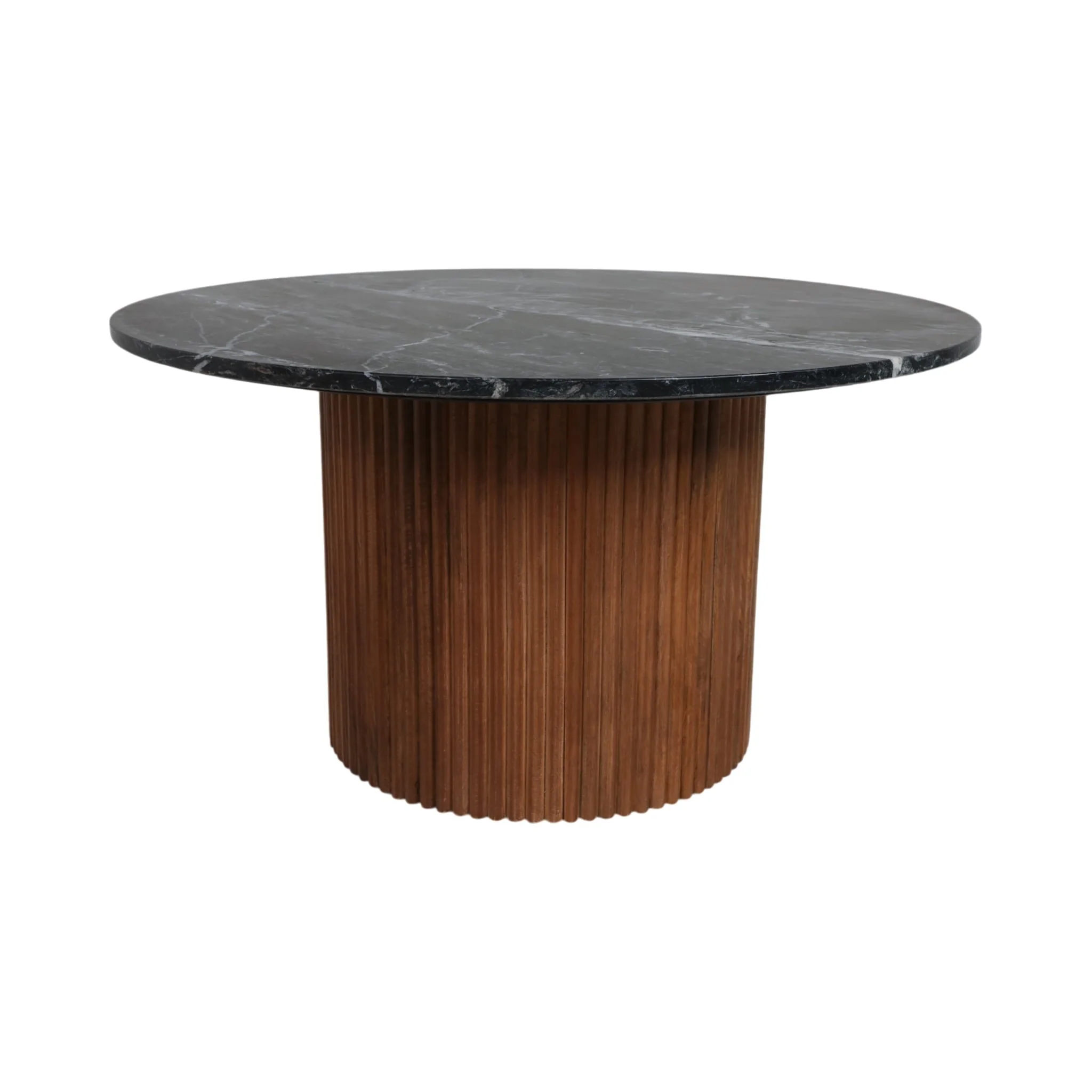 Wd/mrbl,34"d Reeded Coffee Table,brwn/blk/kd2boxes - Image 2