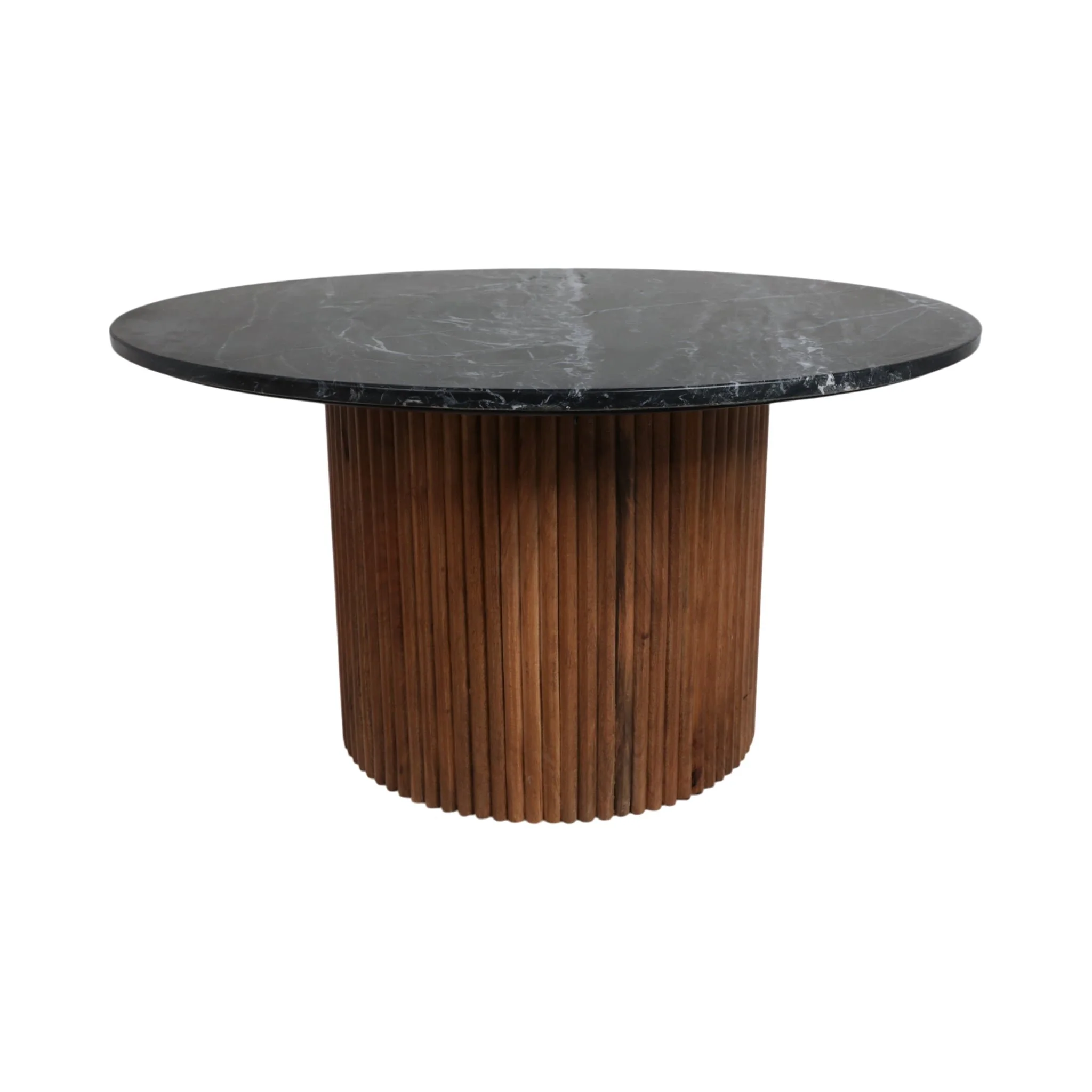 Wd/mrbl,34"d Reeded Coffee Table,brwn/blk/kd2boxes - Image 4