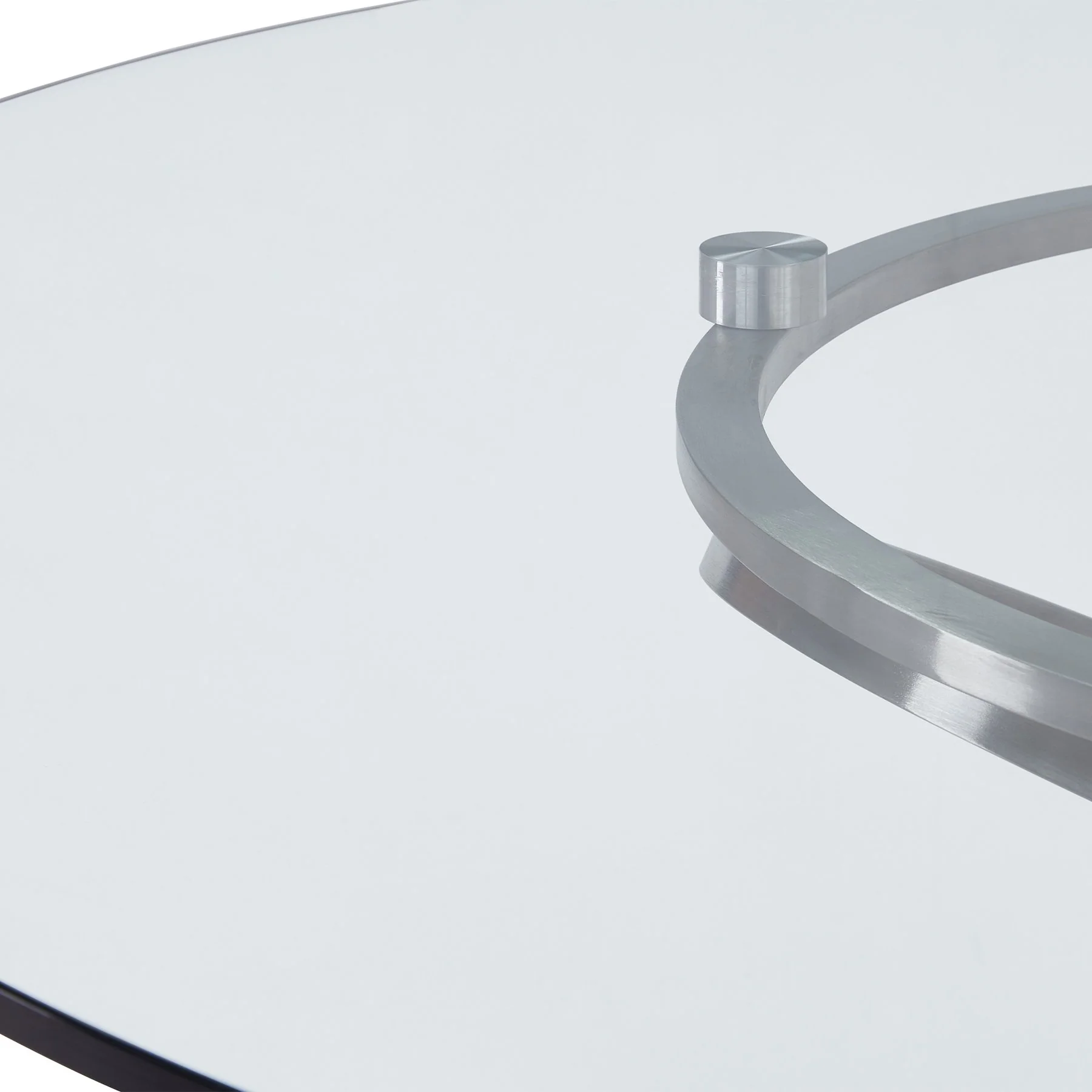 Wendy Contemporary Dining Table in Brushed Stainless Steel Finish and Clear Glass top - Image 4