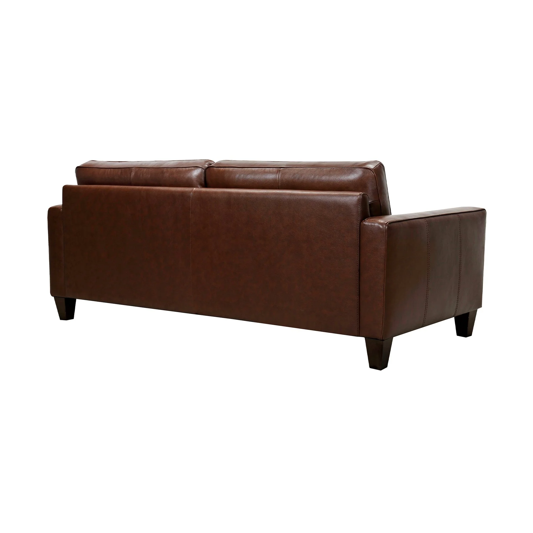 Wesley 81" Chestnut Genuine Leather Power Footrest Tuxedo Arm Sofa - Image 3