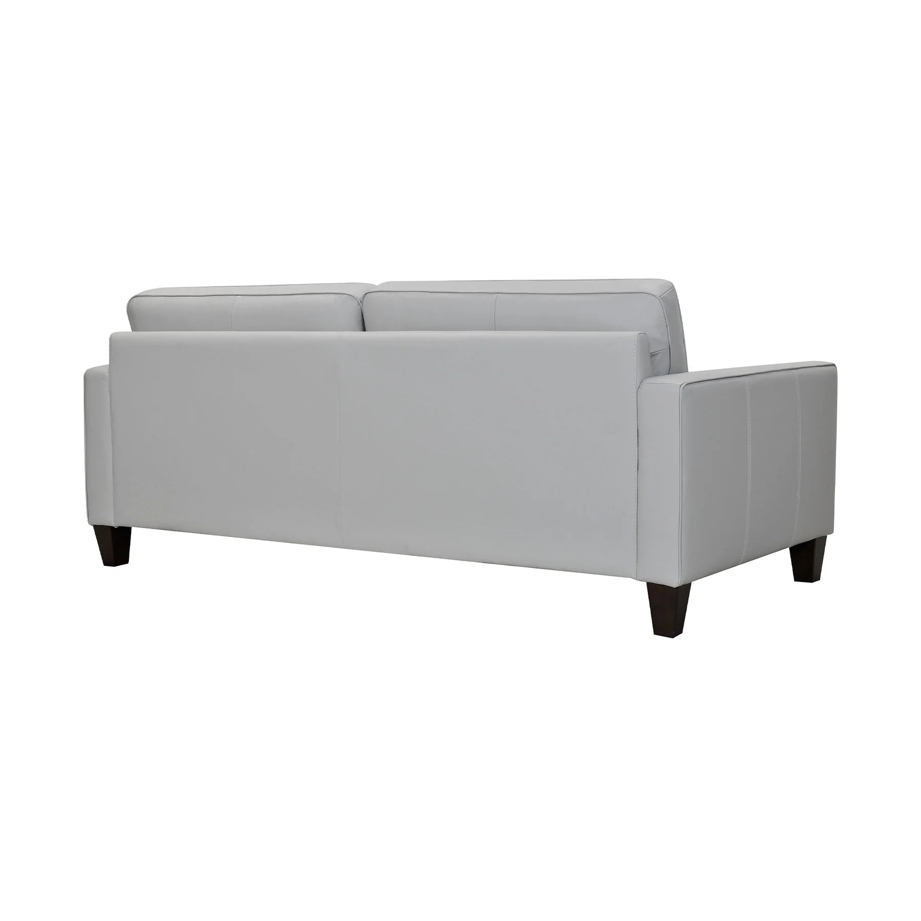 Wesley 81" Dove Gray Genuine Leather Power Footrest Tuxedo Arm Sofa - Image 3