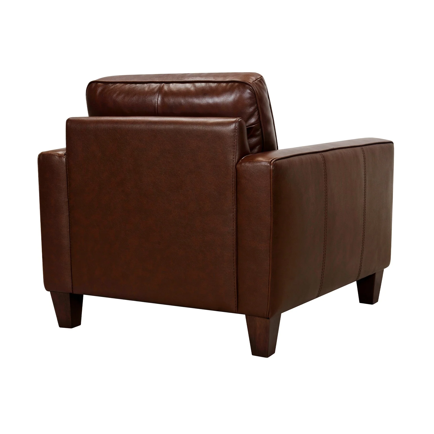 Wesley Chestnut Genuine Leather Power Footrest Tuxedo Arm Accent Chair - Image 3