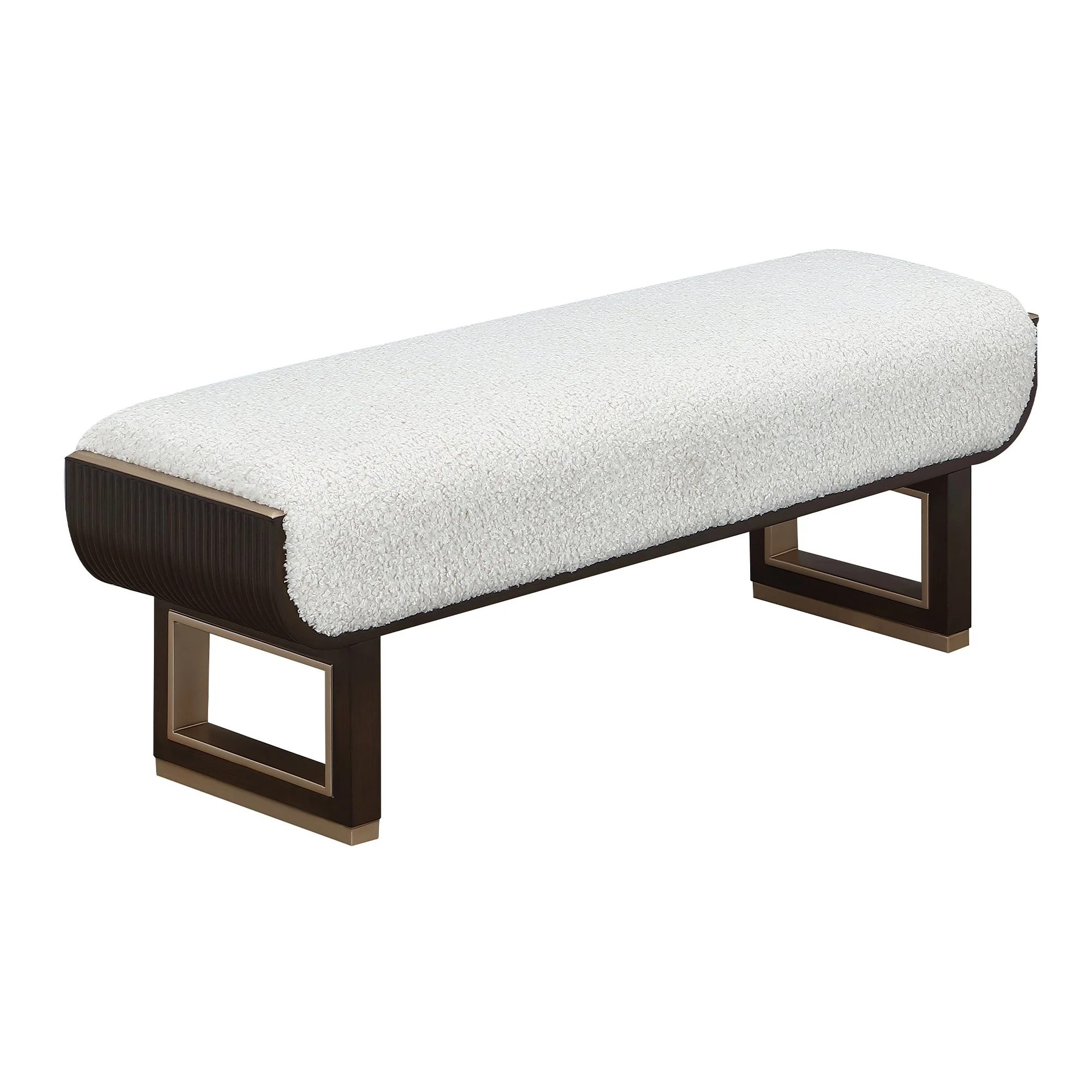 West Kensington Accent Bench - Cream Puff/Medium Espresso - Image 2