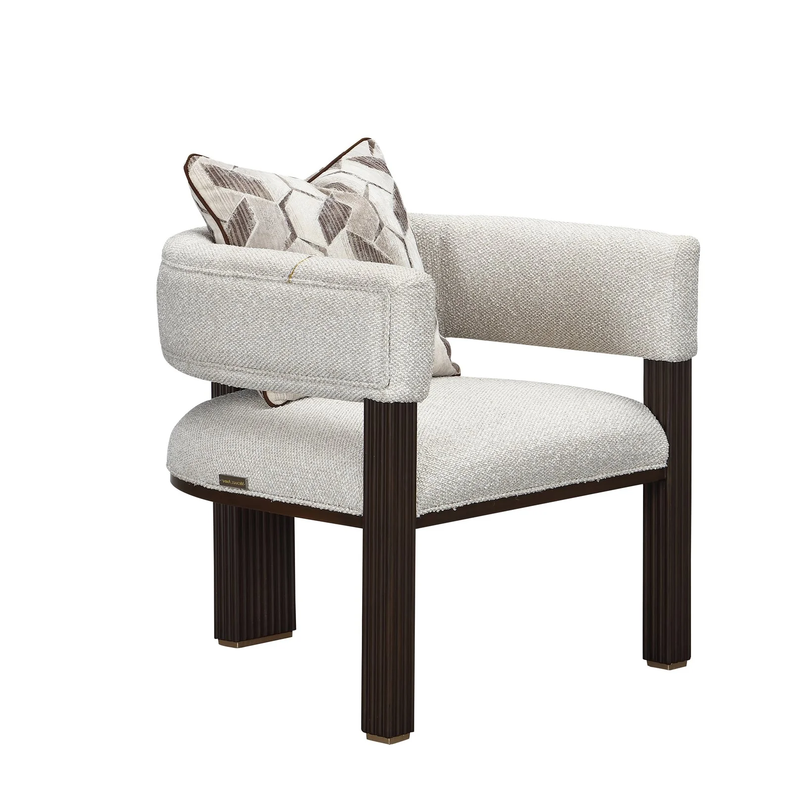 West Kensington Accent Chair - Buff/Medium Espresso - Image 2