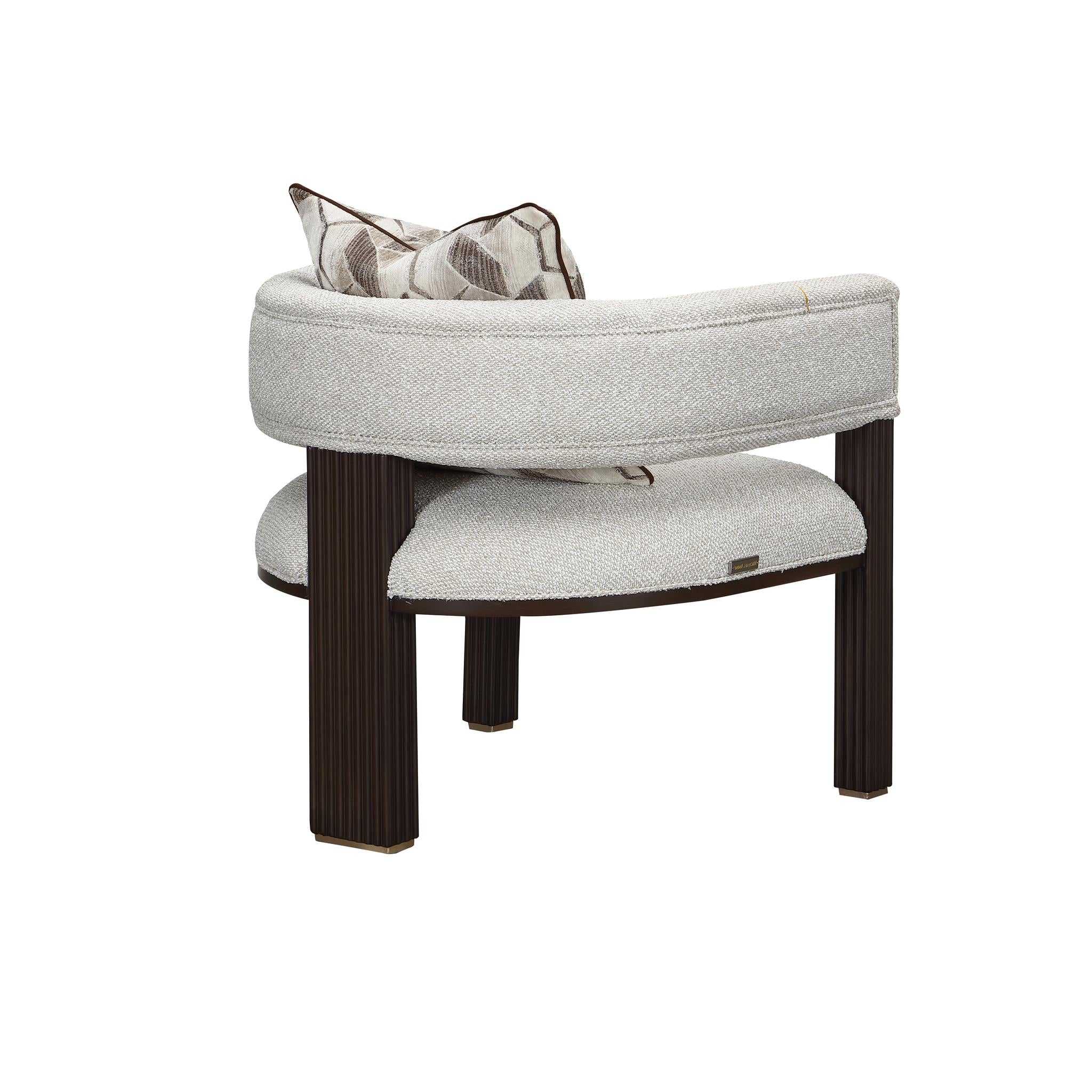 West Kensington Accent Chair - Buff/Medium Espresso - Image 4
