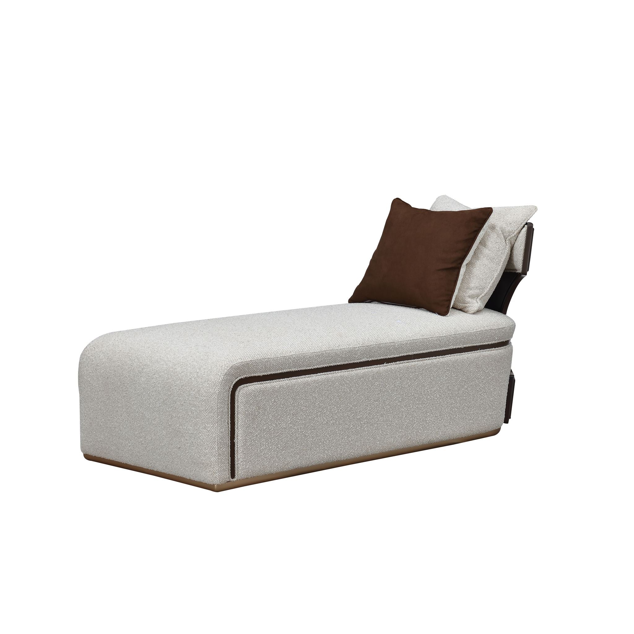 West Kensington Chaise - Buff/Medium Espresso - Image 16