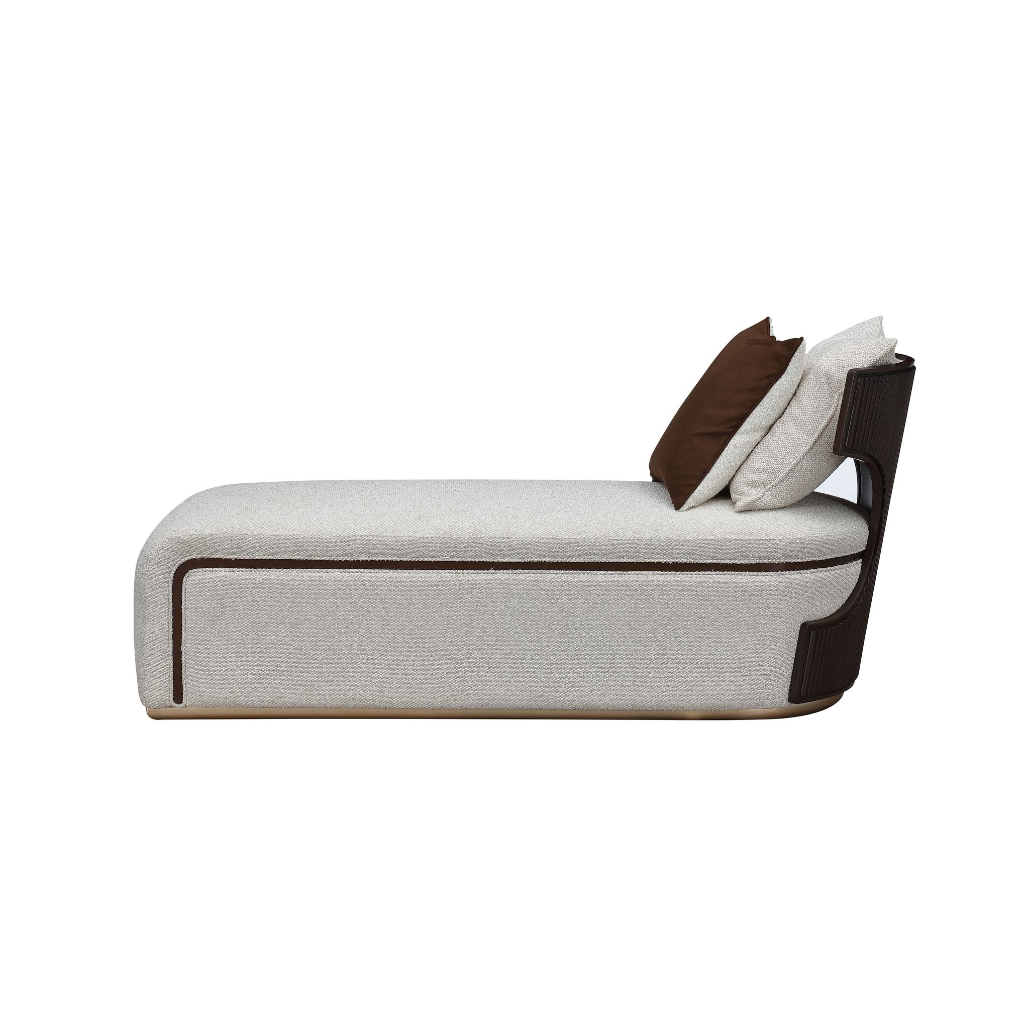 West Kensington Chaise - Buff/Medium Espresso - Image 7