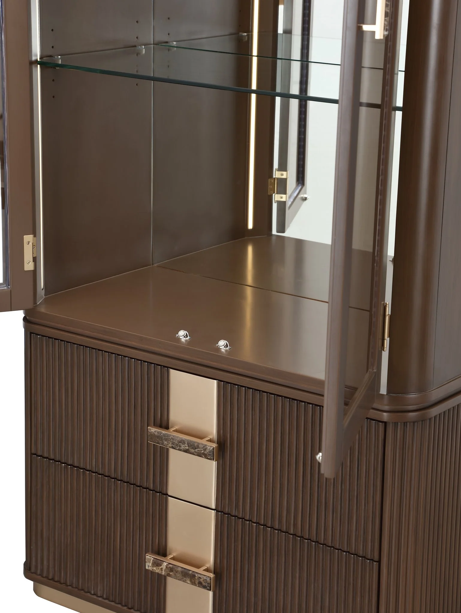West Kensington Display Cabinet - Medium Espresso - Image 9
