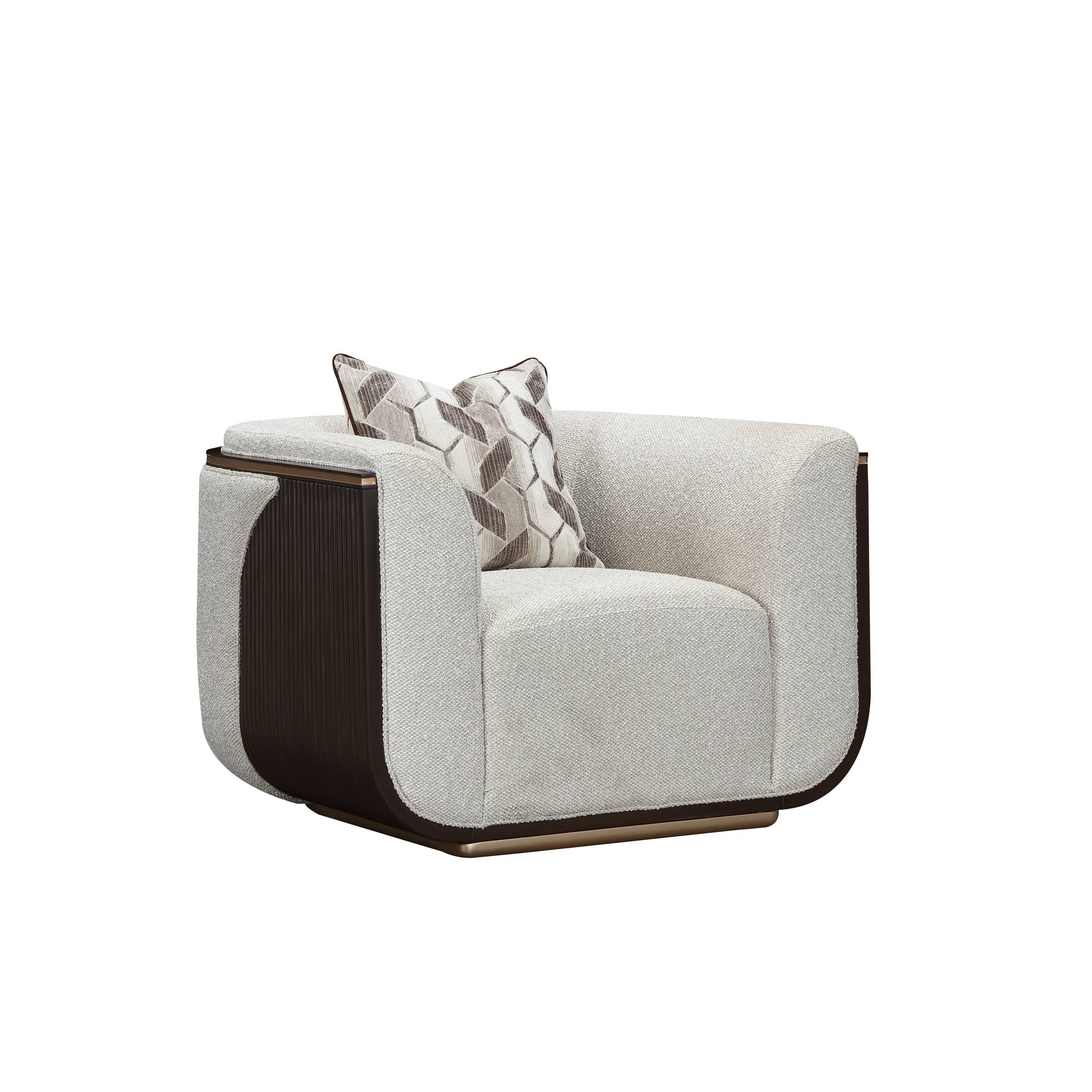 West Kensington Matching Chair - Buff/Medium Espresso - Image 2