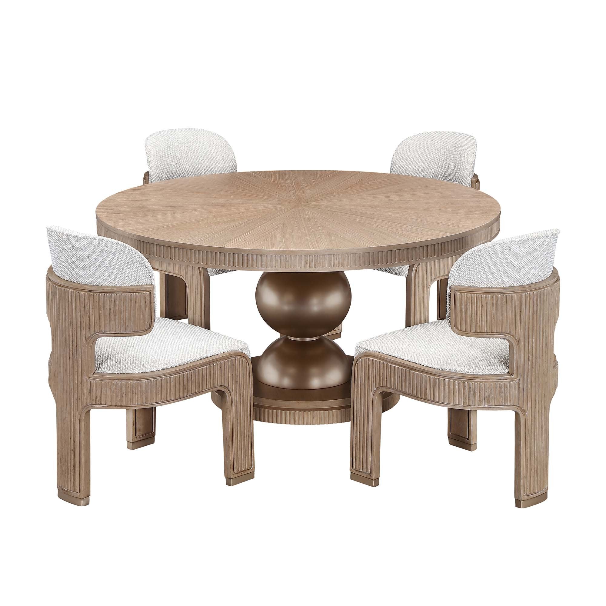 West Kensington Round Dining Table - Sea Salt Caramel - Image 7