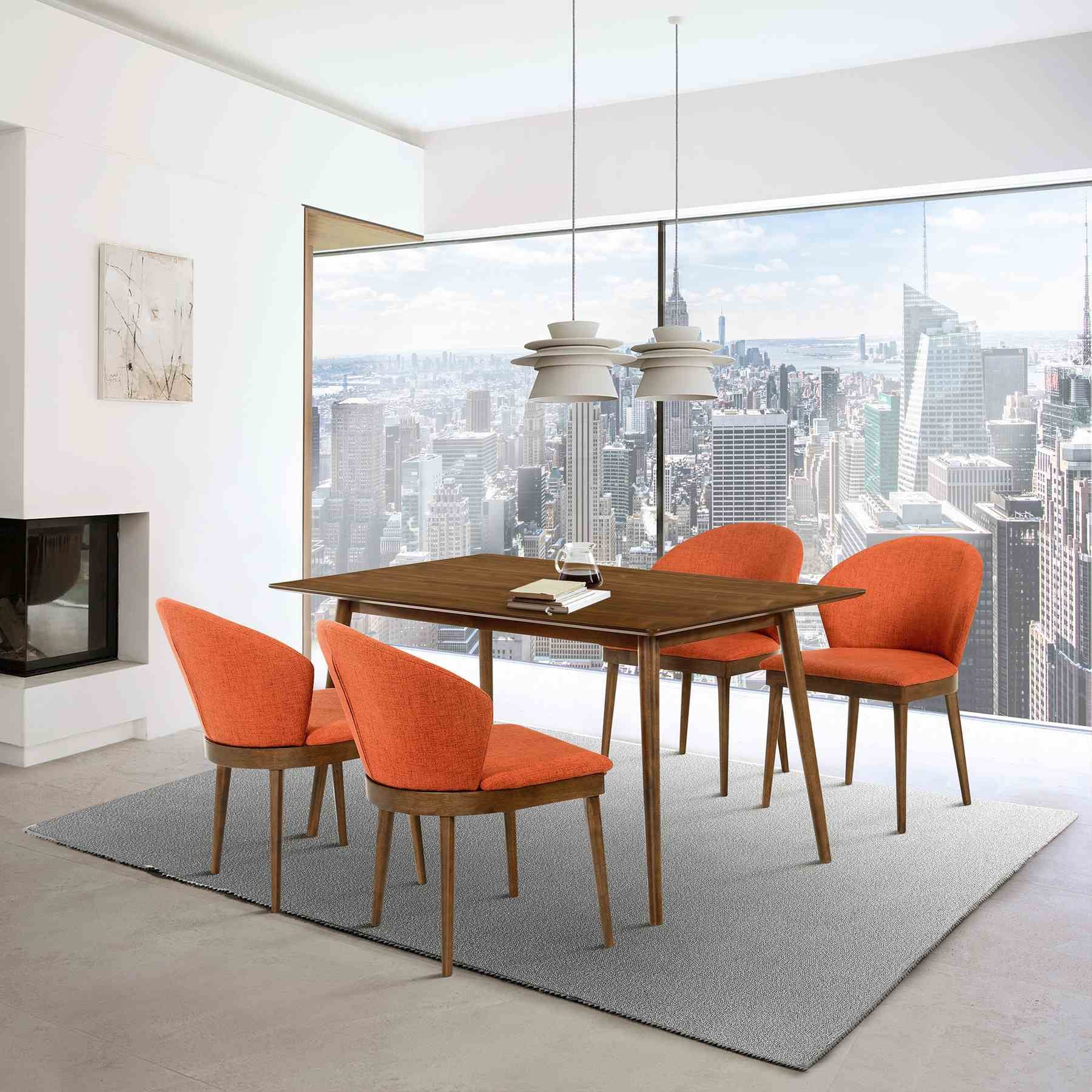 Westmont and Juno Orange and Walnut 5 Piece Dining Set - Image 10