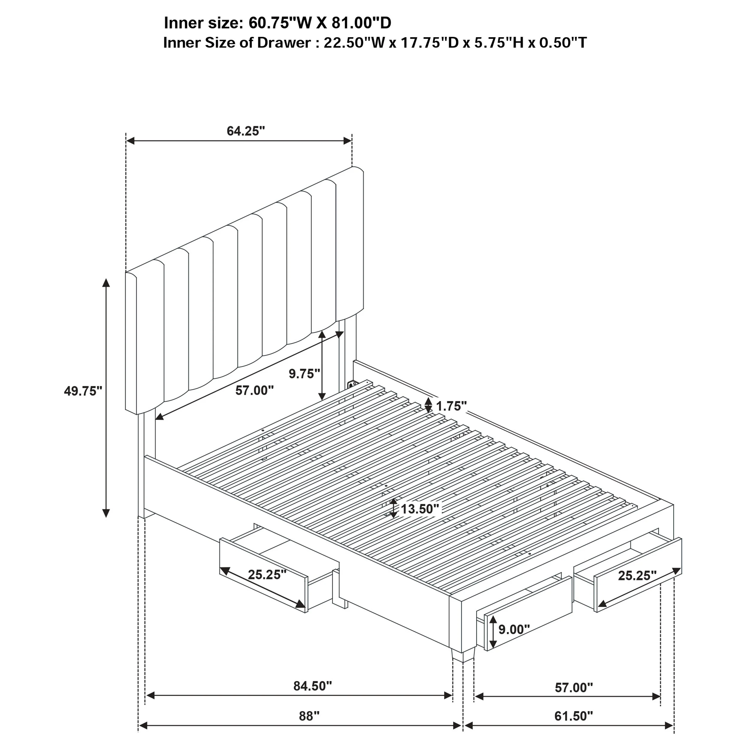 Wheatland Panel Platform Storage Bed - Image 10