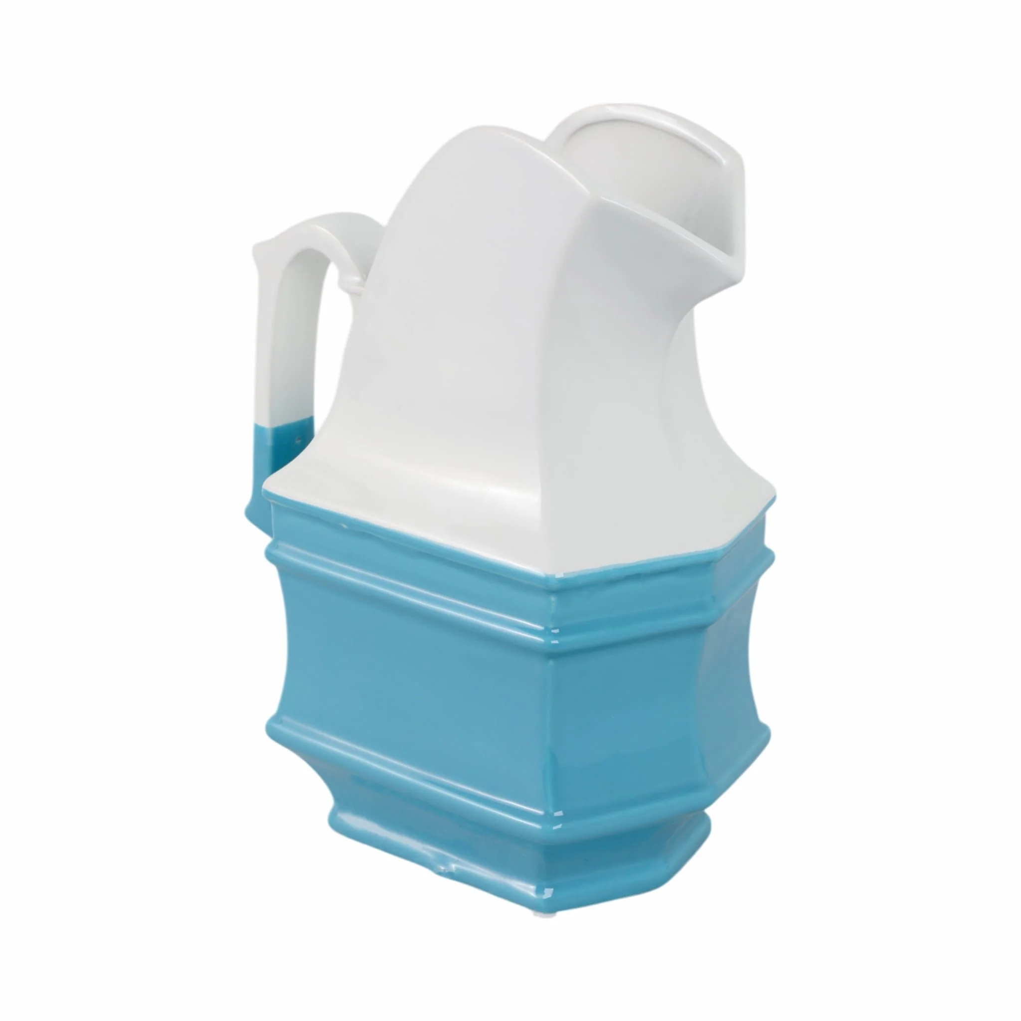 White/blue Ceramic Pitcher - Image 3