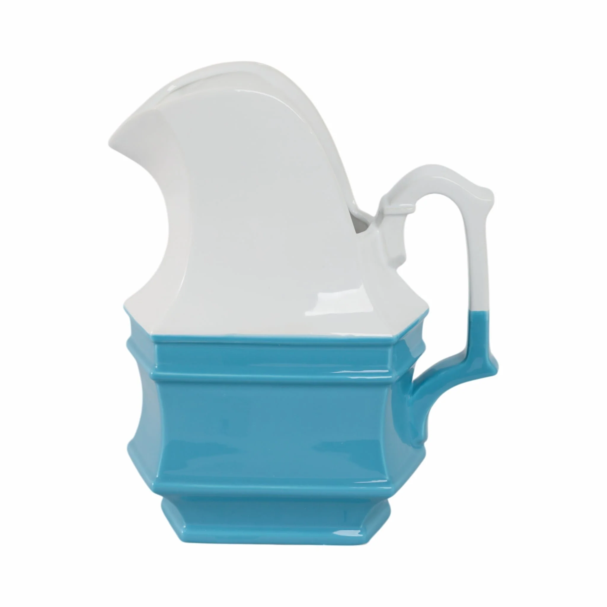 White/blue Ceramic Pitcher - Image 5