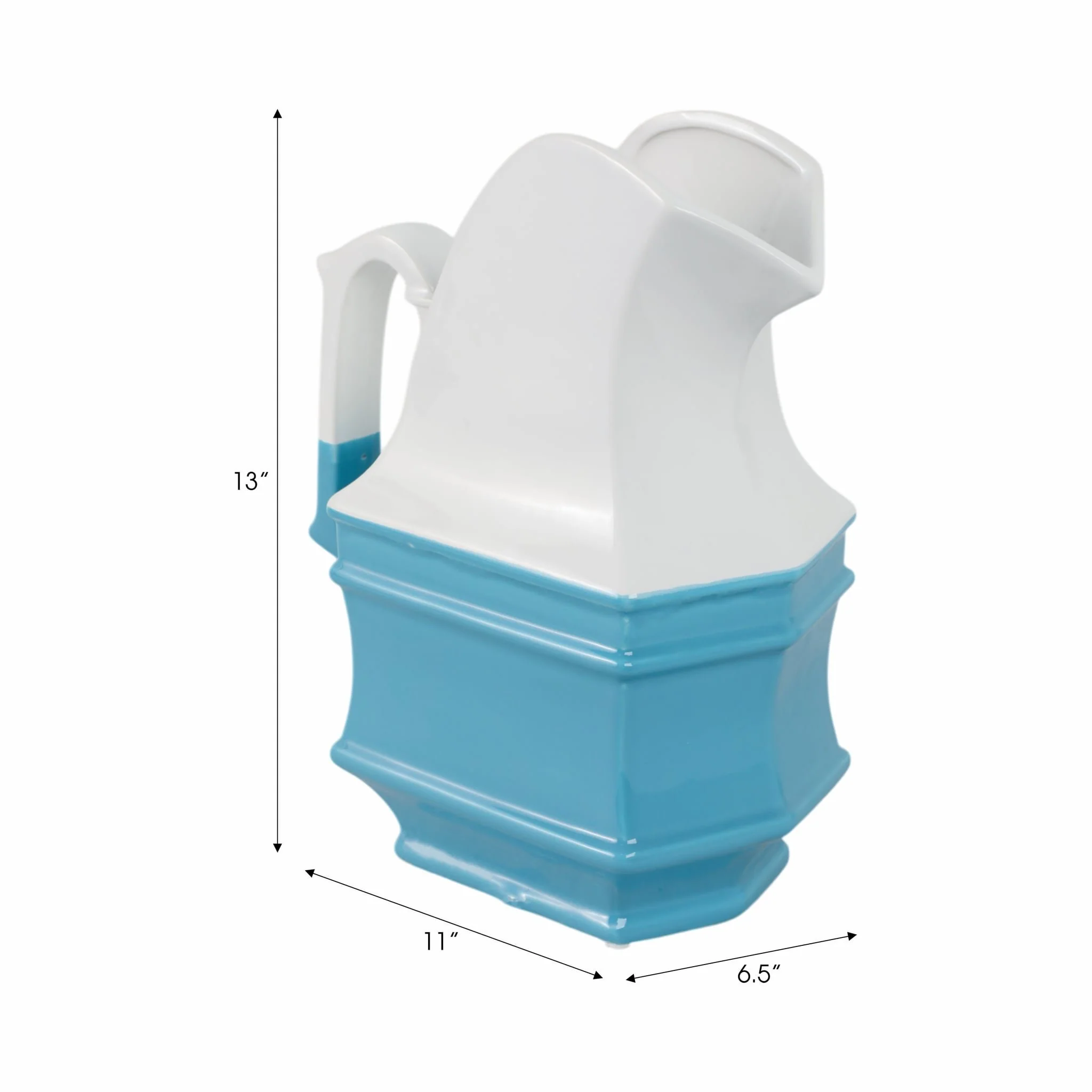 White/blue Ceramic Pitcher - Image 9