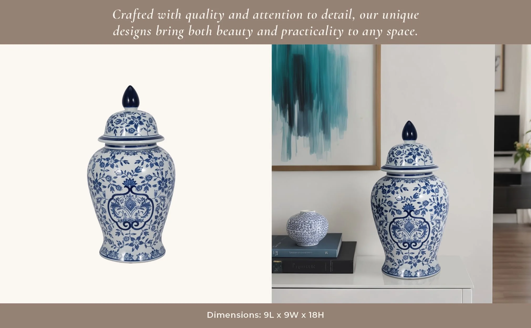 White/blue Temple Jar 18 - Image 11