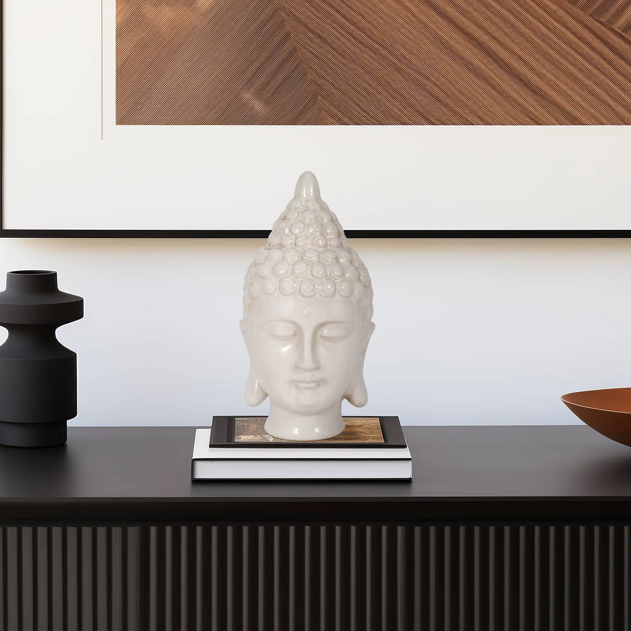 White Ceramic Buddha Head - Image 11