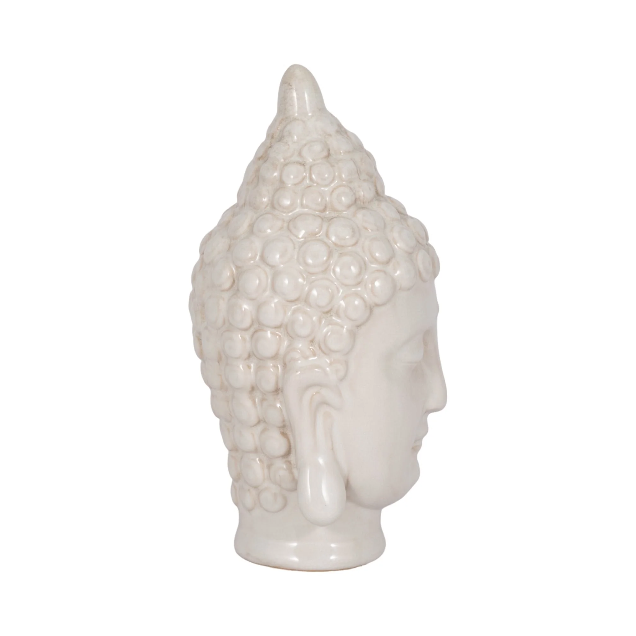 White Ceramic Buddha Head - Image 3