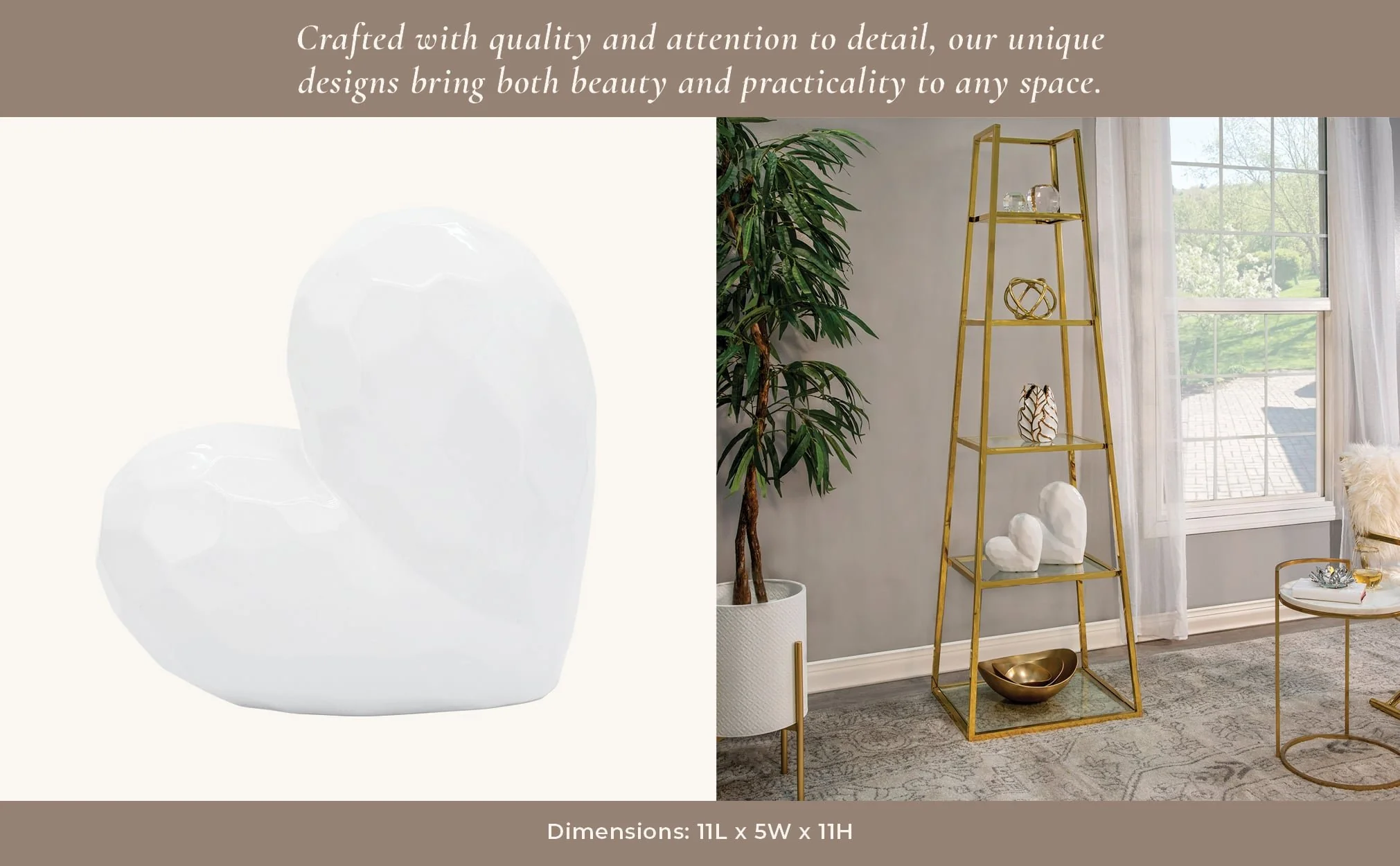 White Ceramic Heart, 11 - Image 5