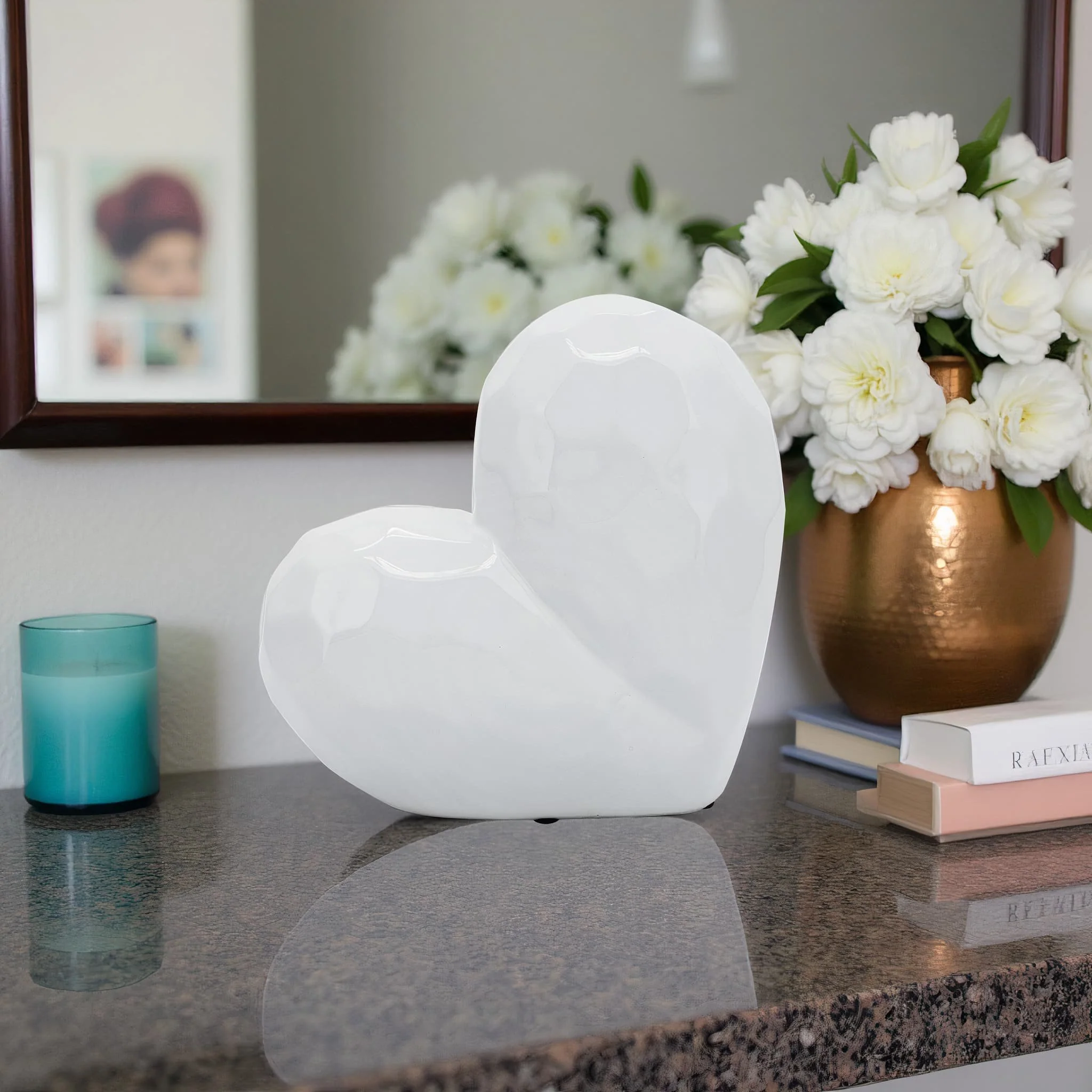 White Ceramic Heart, 8 - Image 5
