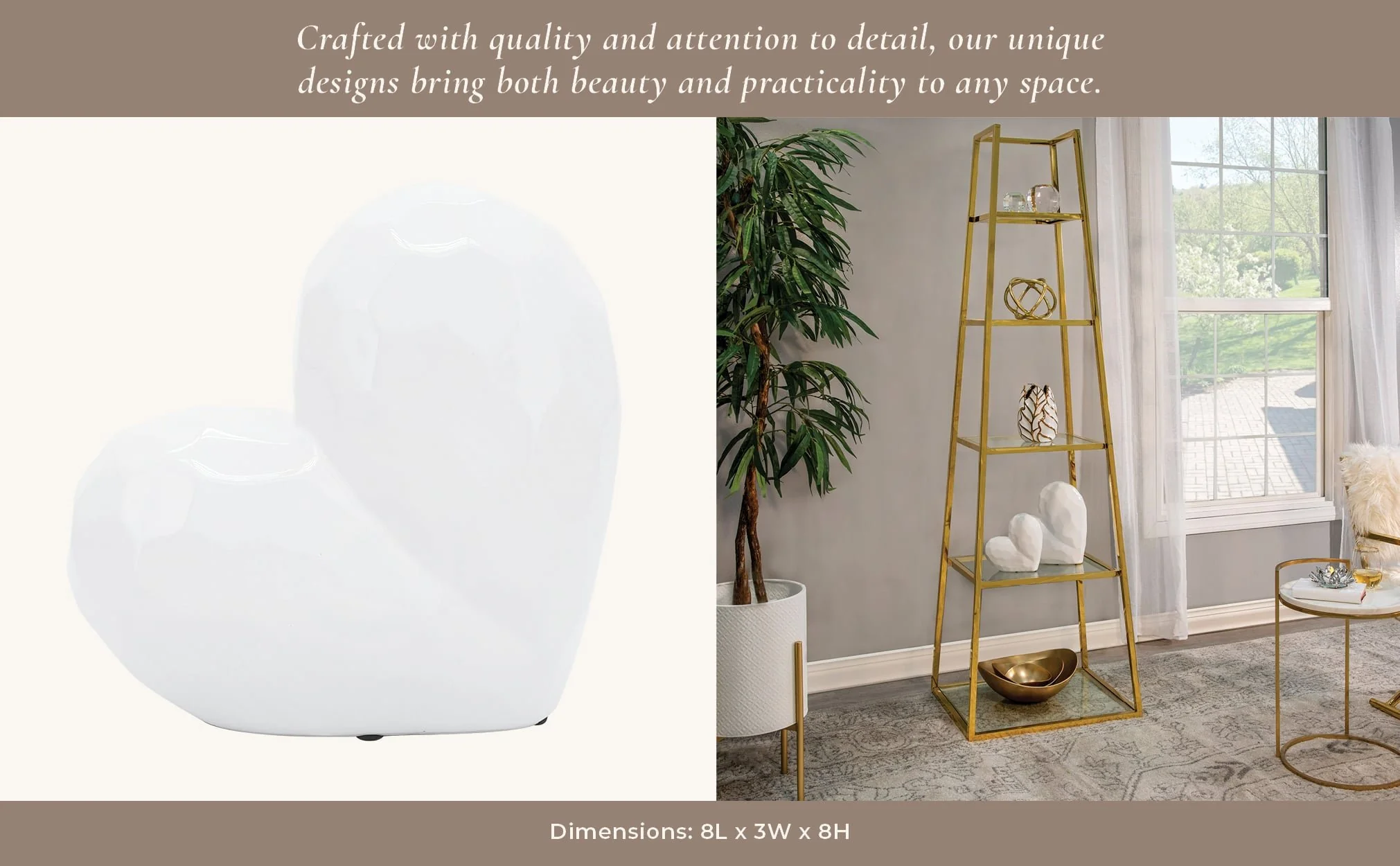 White Ceramic Heart, 8 - Image 7