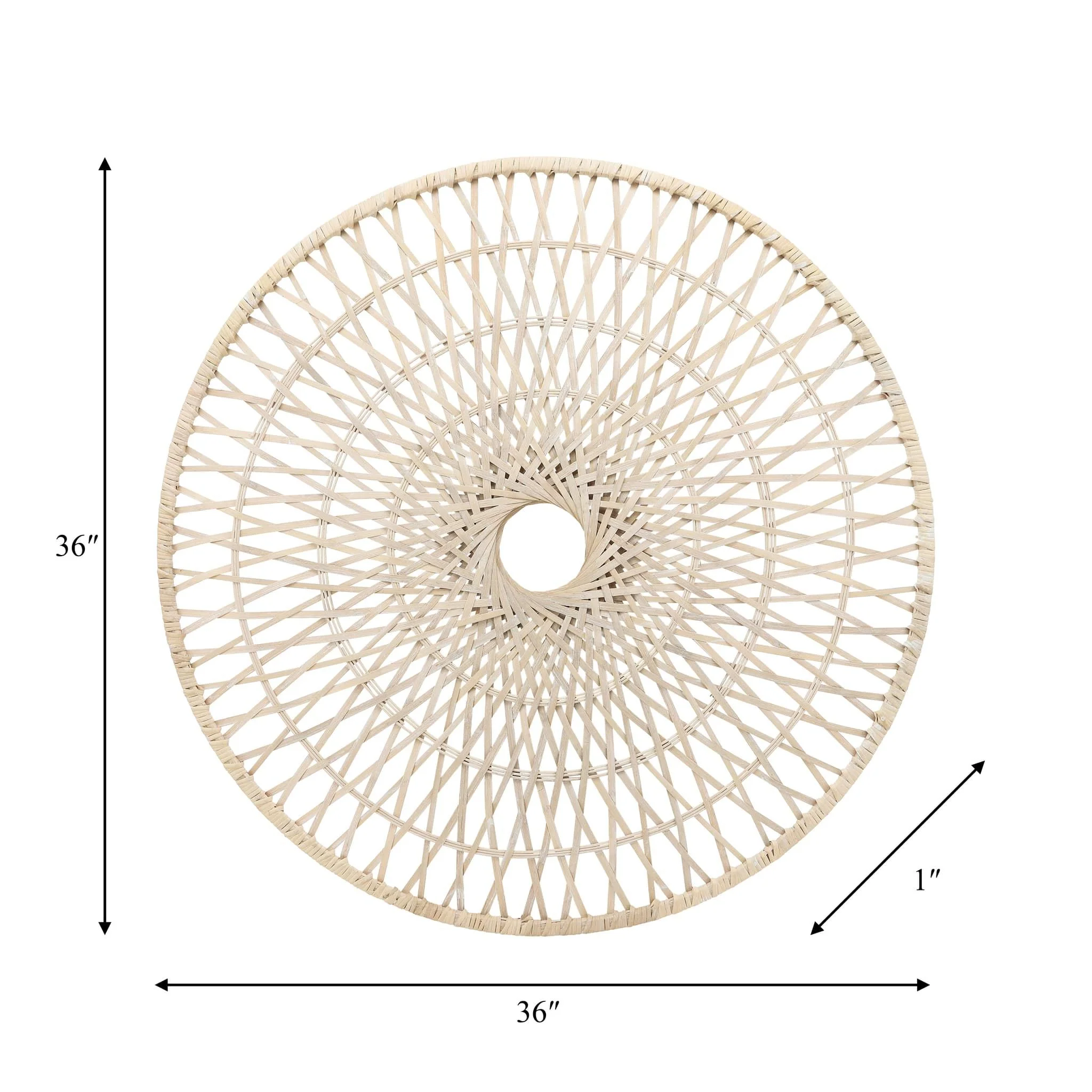 Wicker, 36", Round Wall Accent, Natural - Image 3