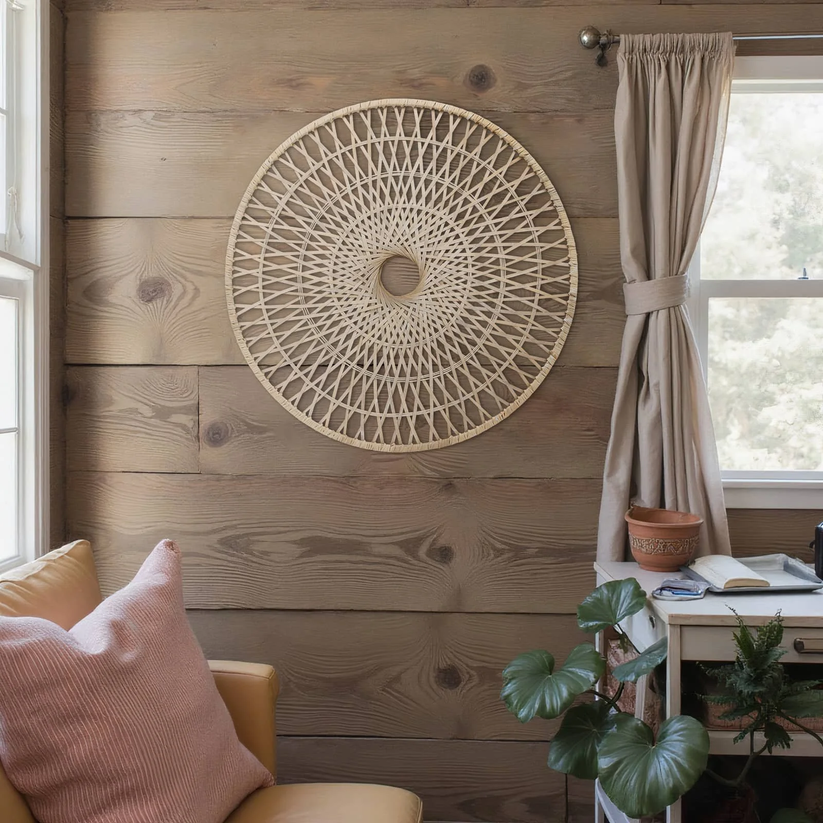 Wicker, 36", Round Wall Accent, Natural - Image 7