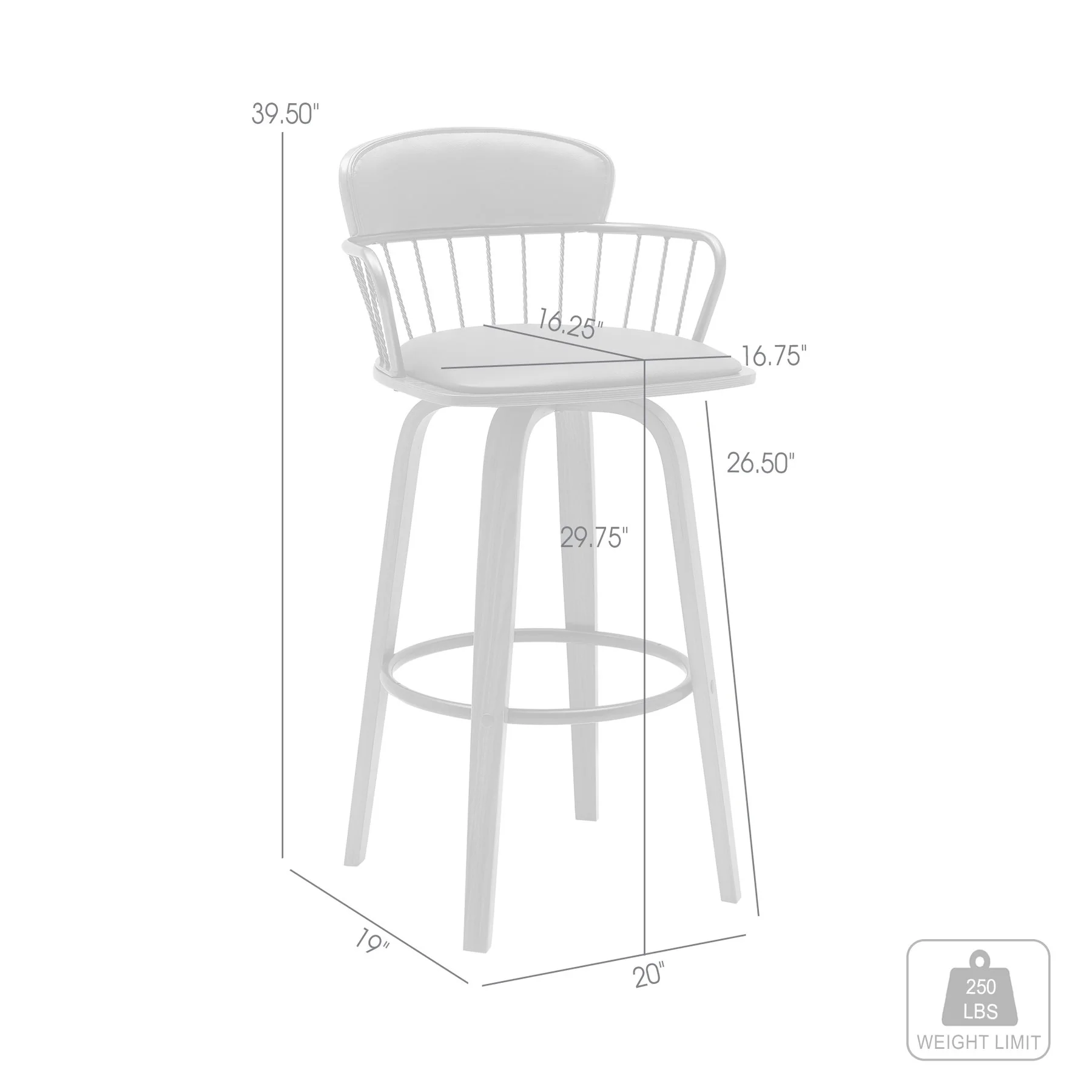 Willow 30" Swivel Walnut Wood Bar Stool in Gray Faux Leather with Golden Bronze Metal - Image 9