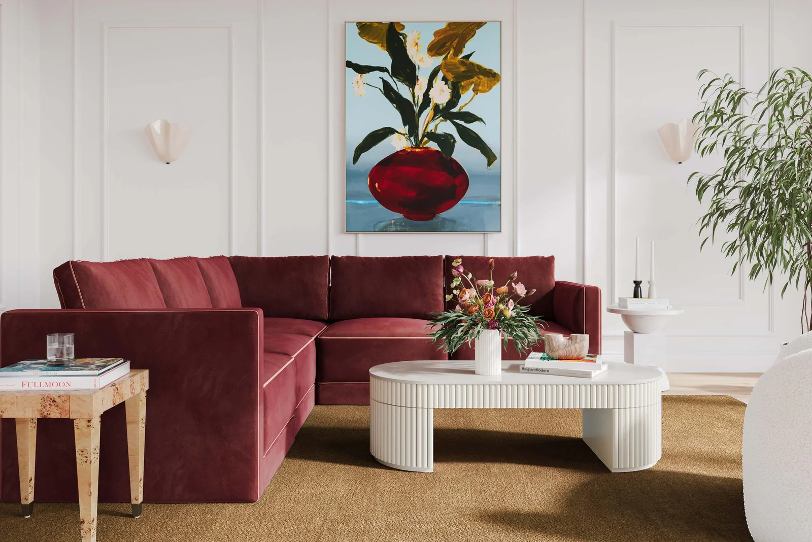 Willow Berry Red Modular L Sectional - Image 2