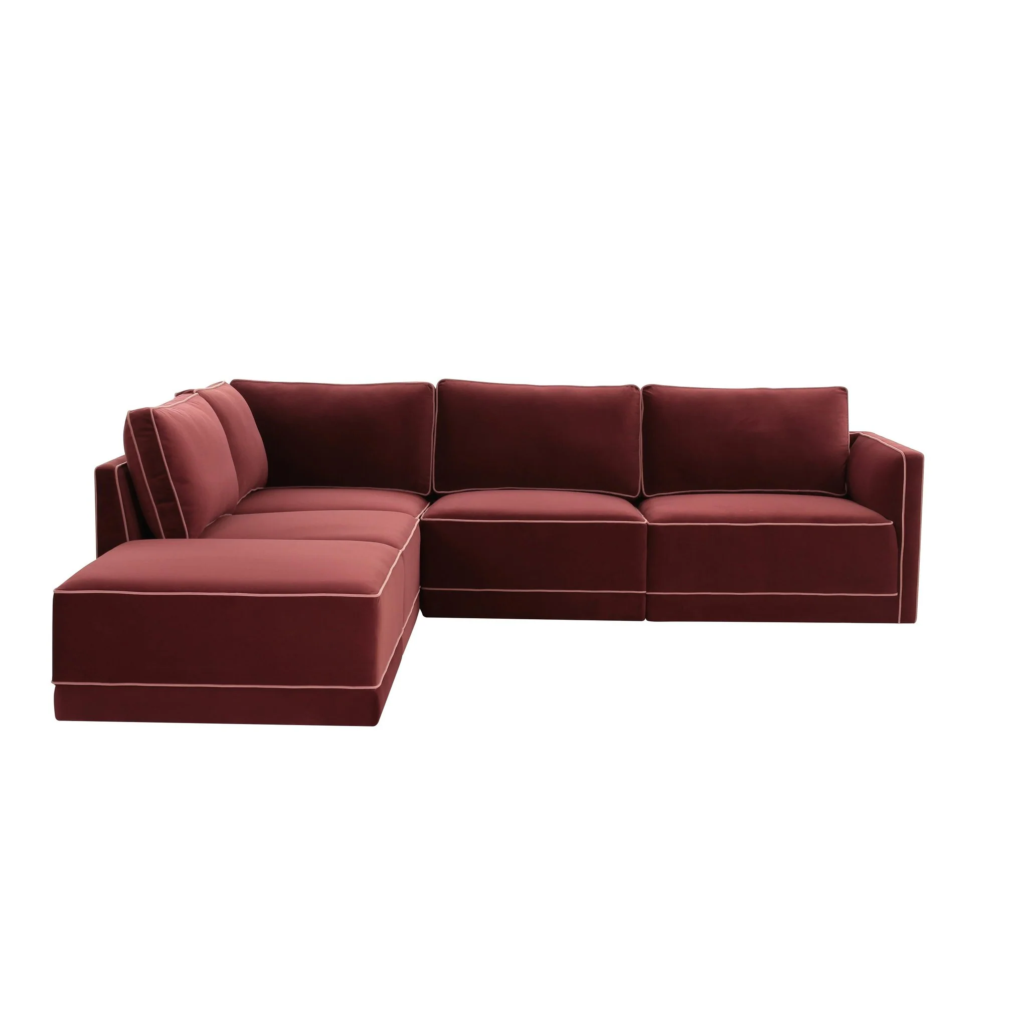 Willow Berry Red Modular LAF Sectional - Image 3