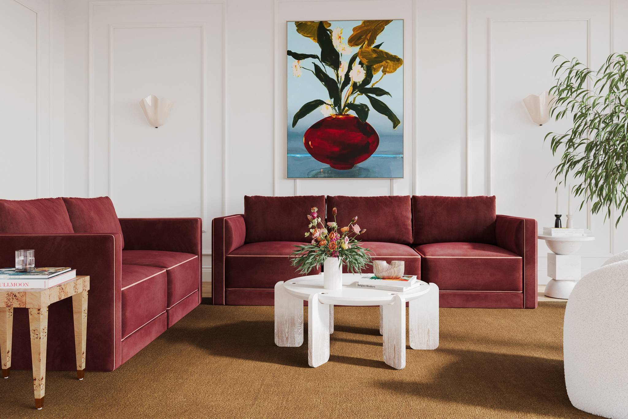 Willow Berry Red Modular Loveseat - Image 2