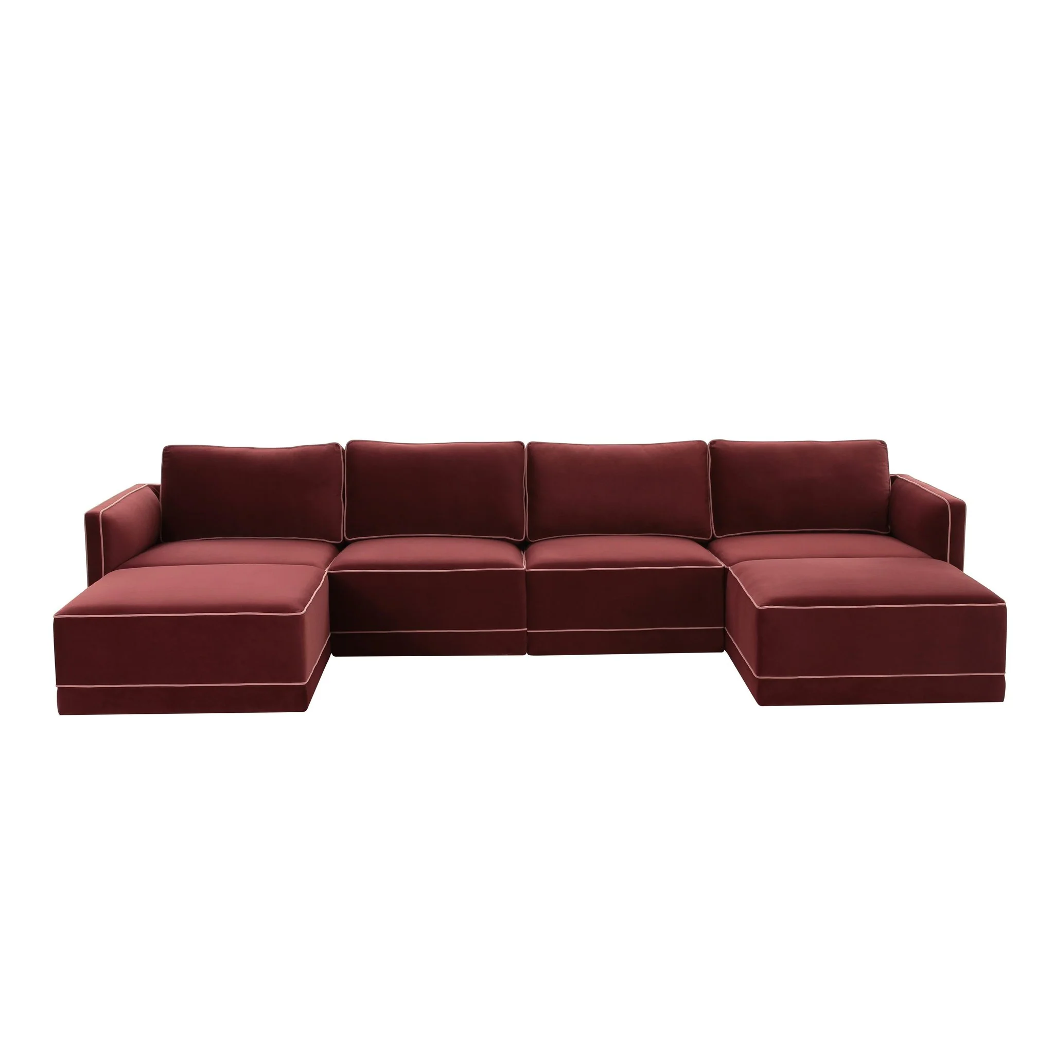 Willow Berry Red Modular U Sectional - Image 3