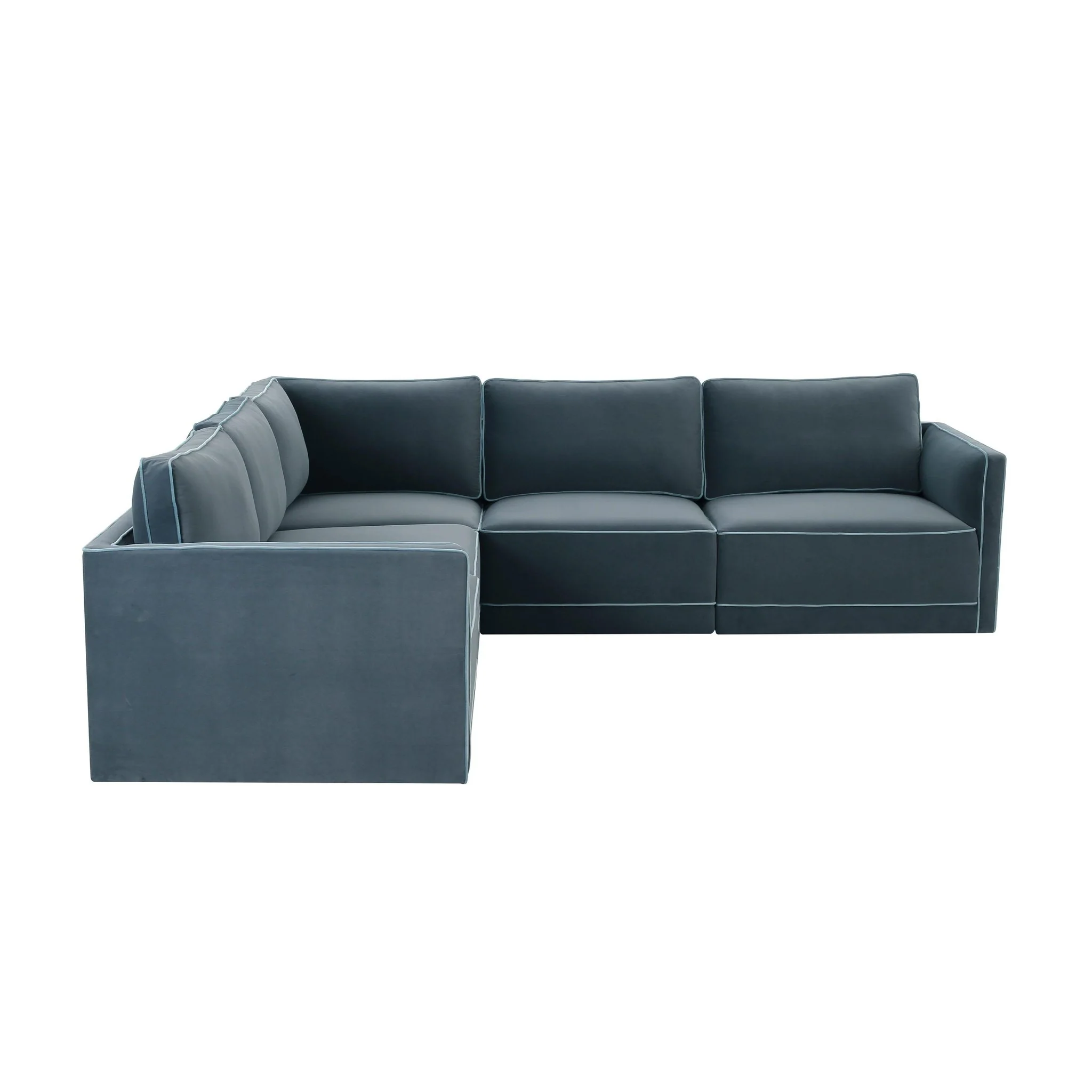 Willow Misty Blue Modular L Sectional - Image 3