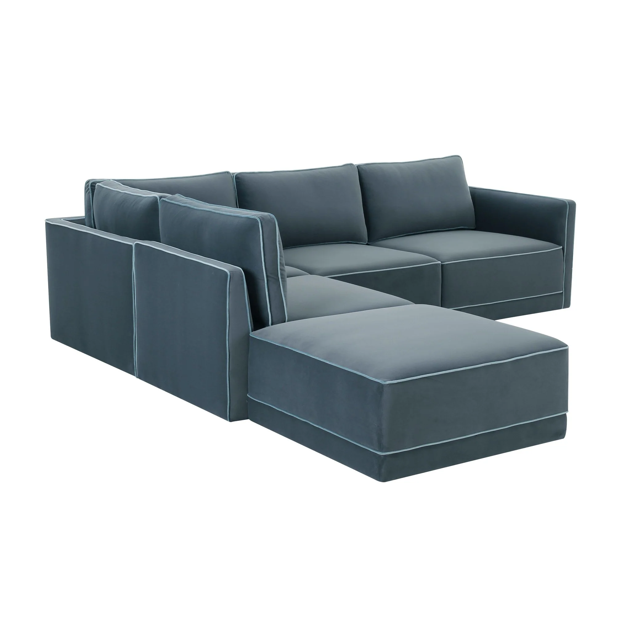 Willow Misty Blue Modular LAF Sectional - Image 3