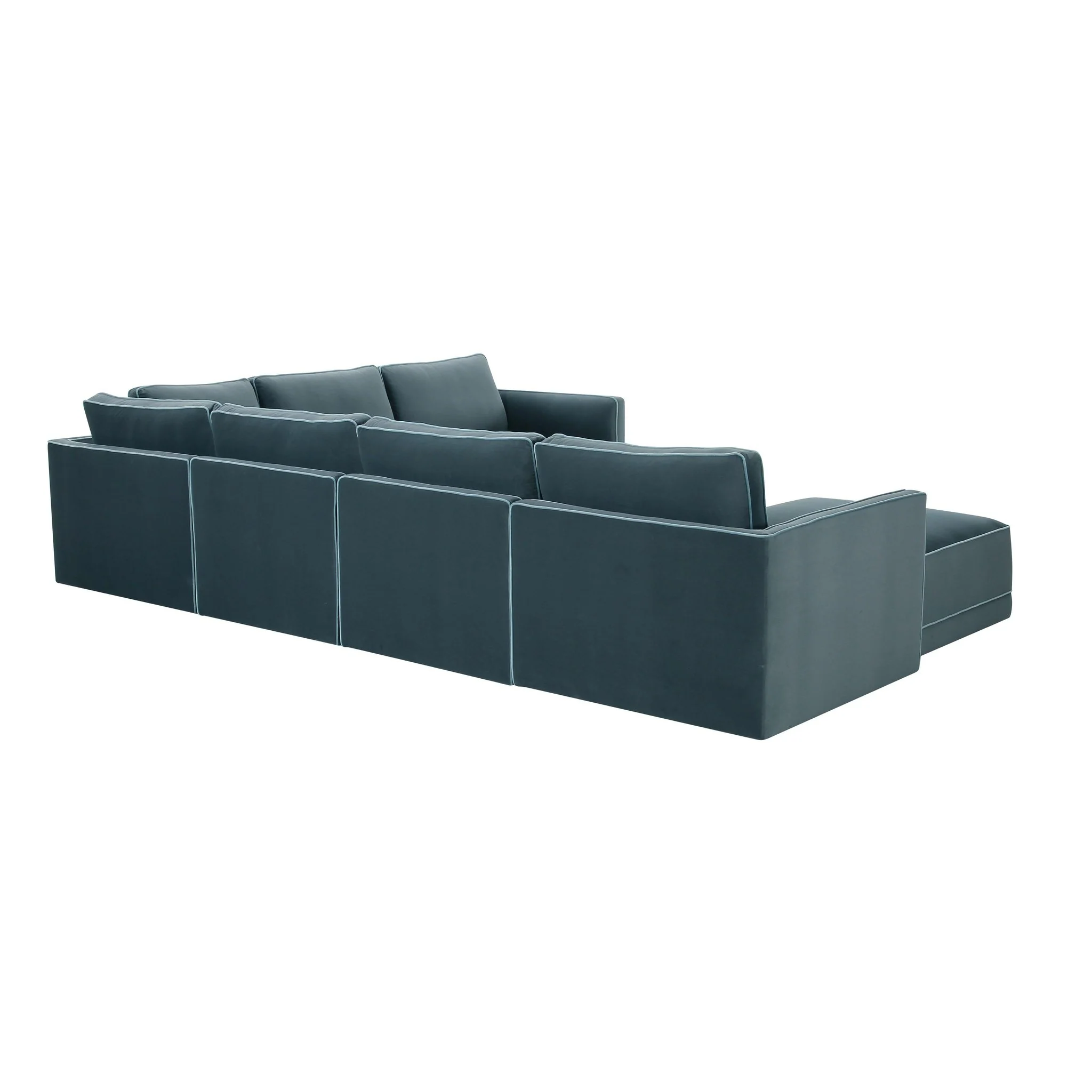 Willow Misty Blue Modular Large Chaise Sectional - Image 4