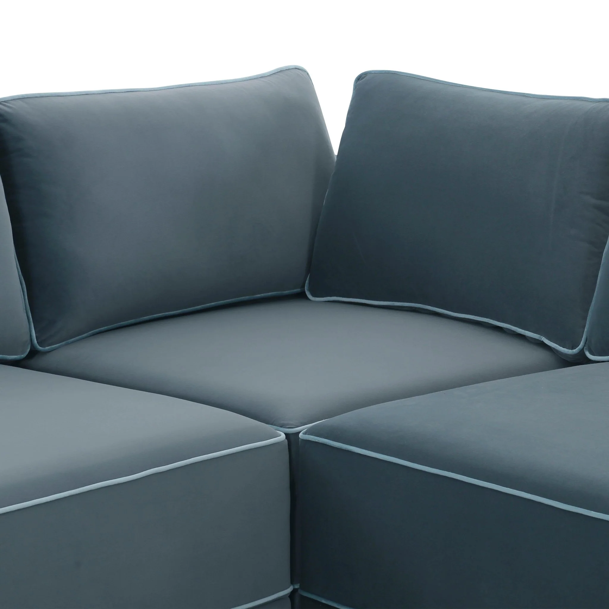 Willow Misty Blue Modular Large Chaise Sectional - Image 5