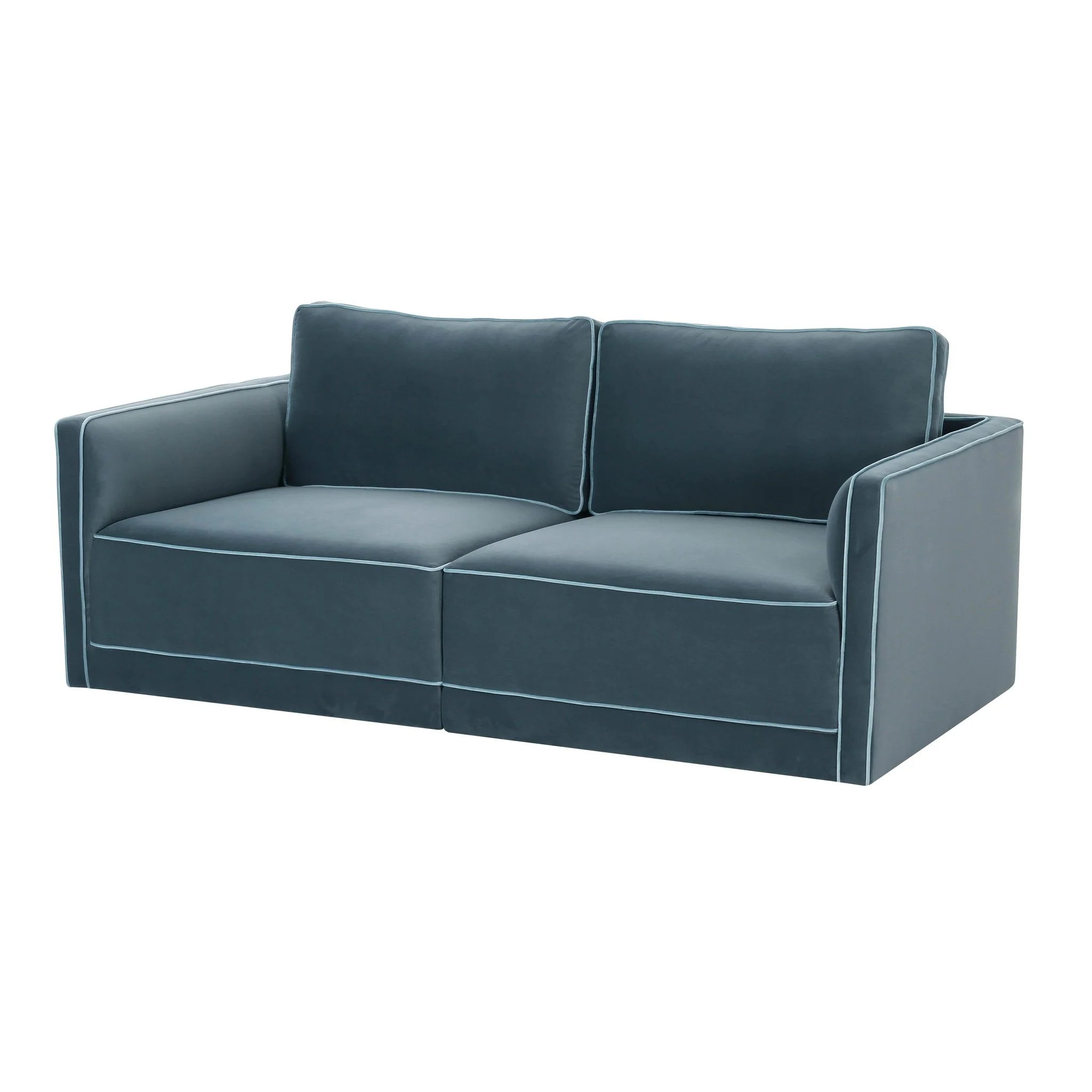 Willow Misty Blue Modular Loveseat - Image 2
