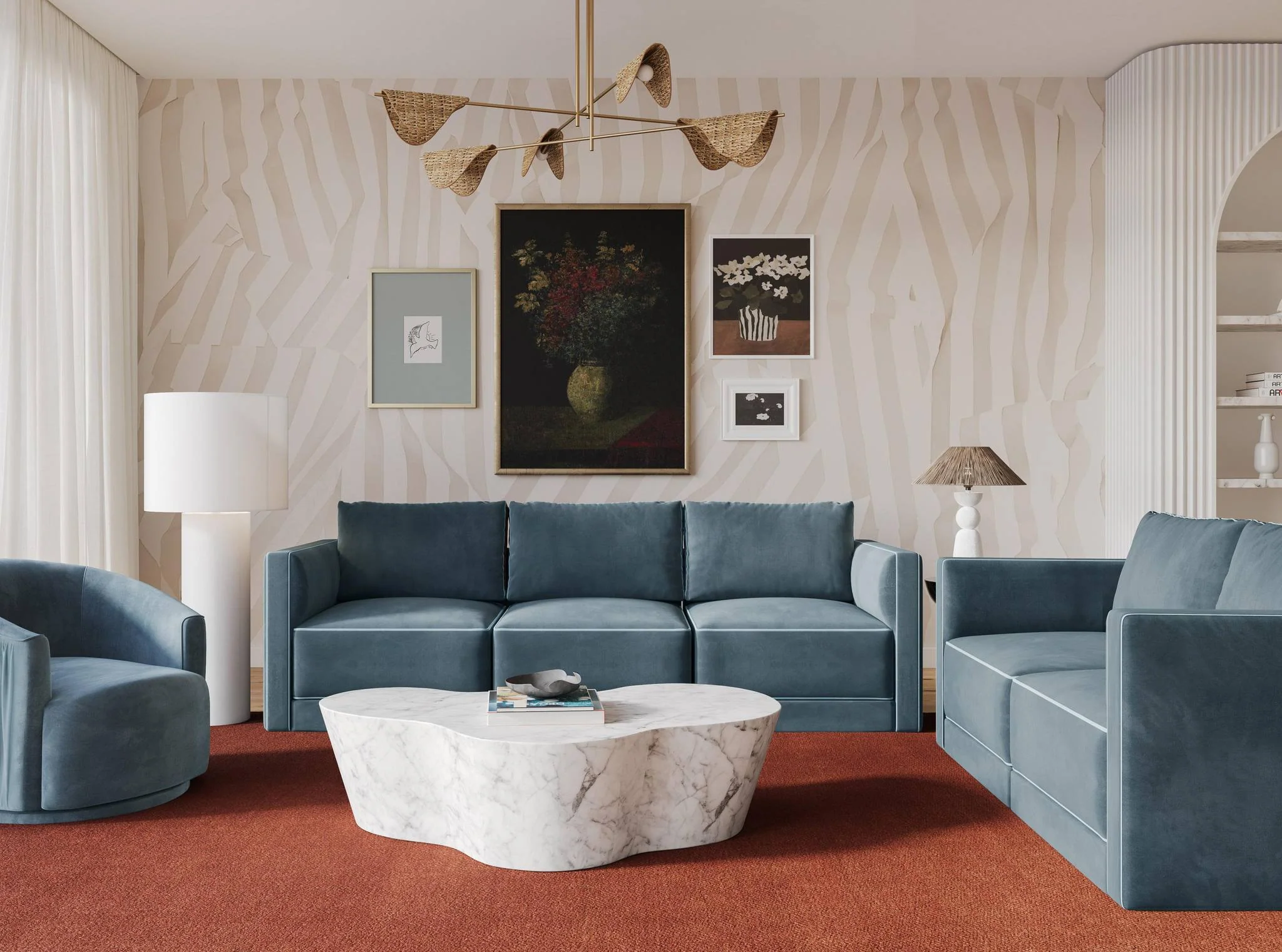 Willow Misty Blue Modular Sofa - Image 3