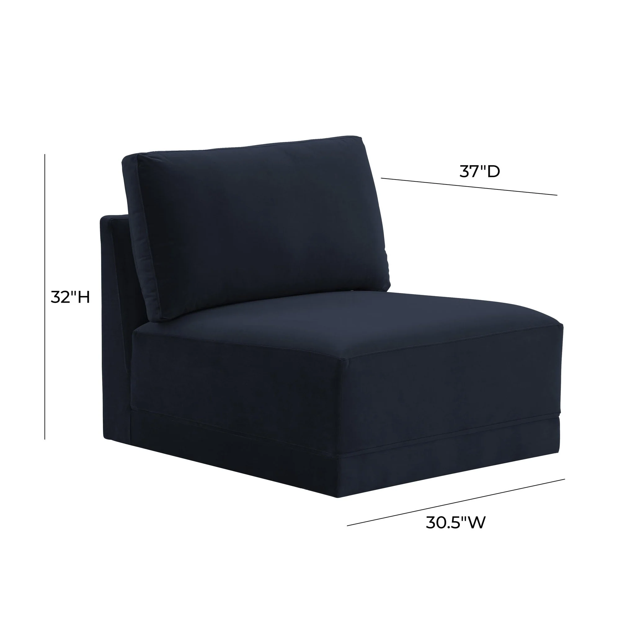 Willow Navy Armless Chair - Image 5