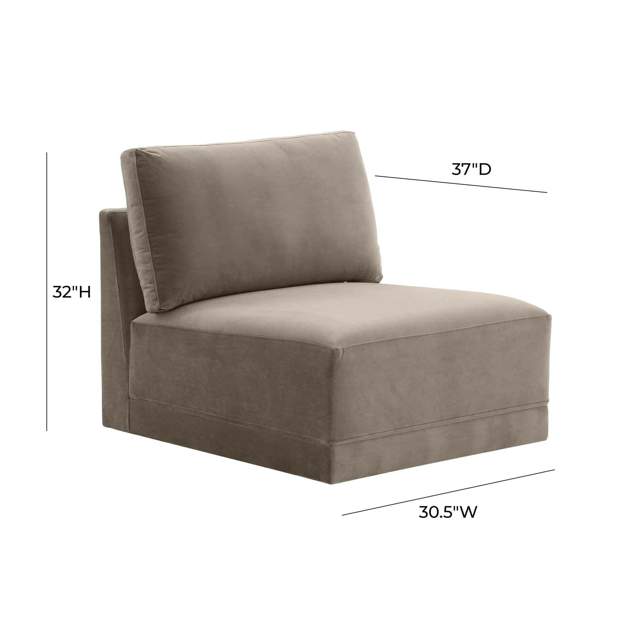 Willow Taupe Armless Chair - Image 5