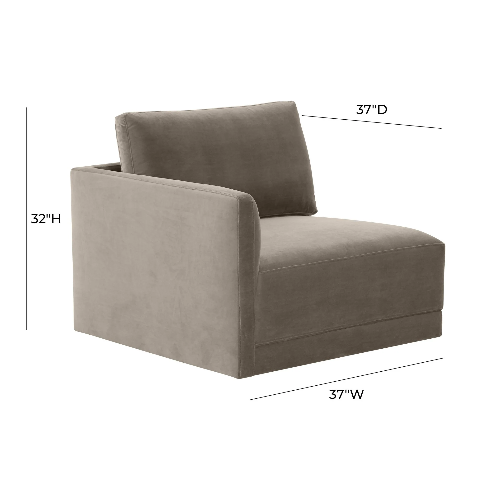 Willow Taupe LAF Corner Chair - Image 6